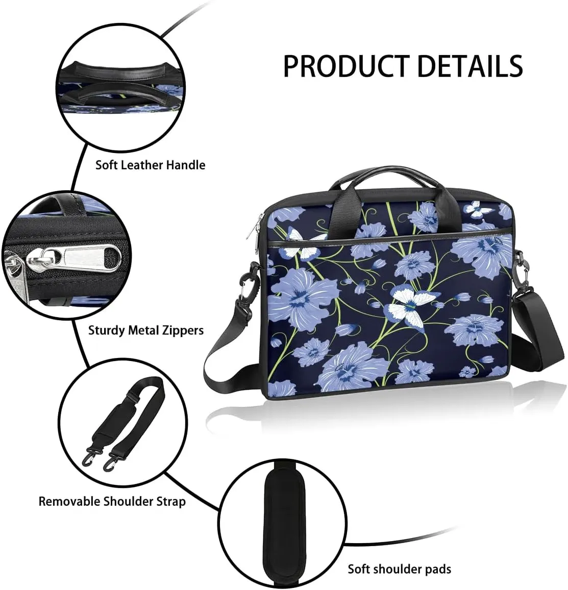 Laptop Shoulder Bag for 13-15 Inch Waterproof Laptop Sleeve Case Bag Slim Computer Carry Case Computer Cases for Laptops