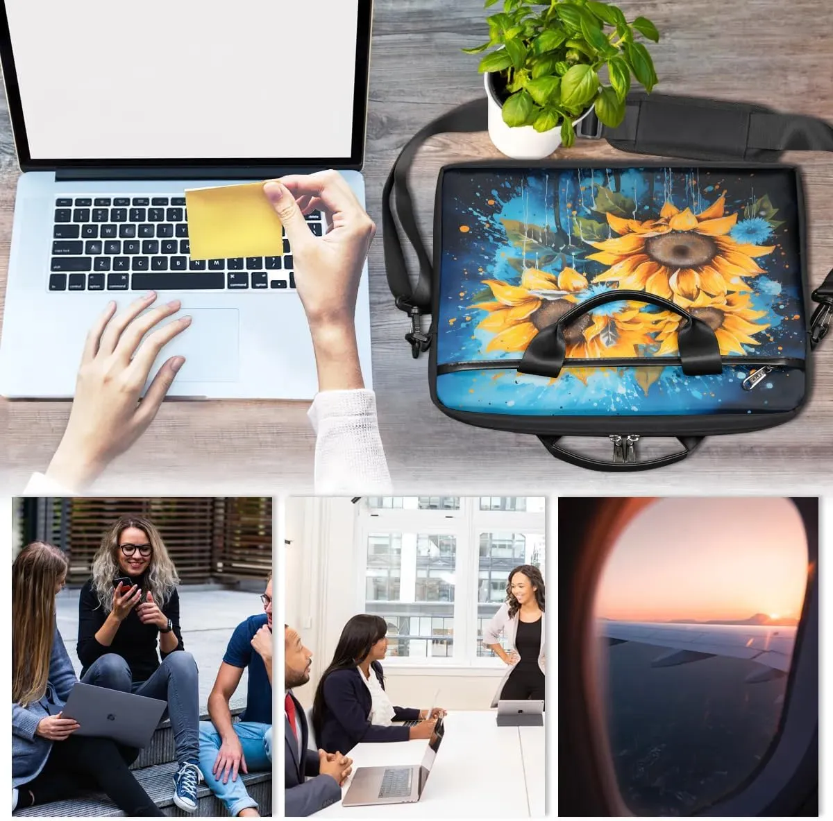 Laptop Shoulder Bag for 13-15 Inch Waterproof Laptop Sleeve Case Bag Slim Computer Carry Case Computer Cases for Laptops