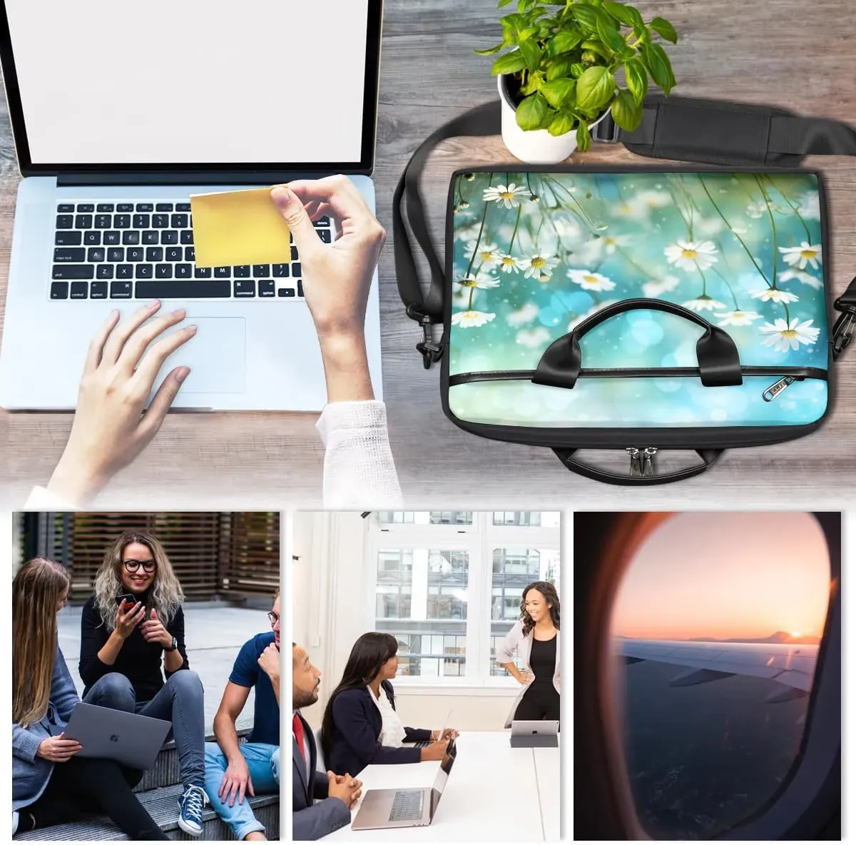 Laptop Shoulder Bag for 13-15 Inch Waterproof Laptop Sleeve Case Bag Slim Computer Carry Case Computer Cases for Laptops