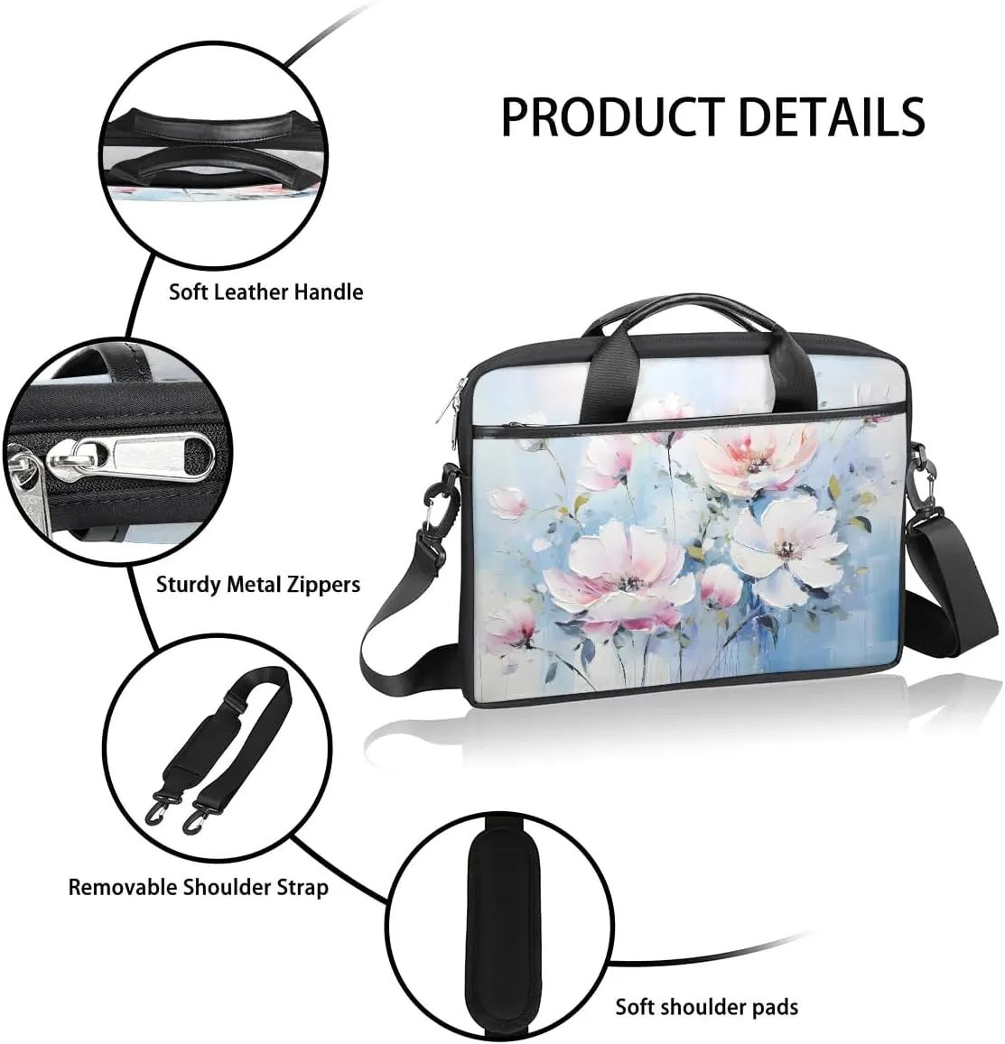 Laptop Shoulder Bag for 13-15 Inch Waterproof Laptop Sleeve Case Bag Slim Computer Carry Case Computer Cases for Laptops