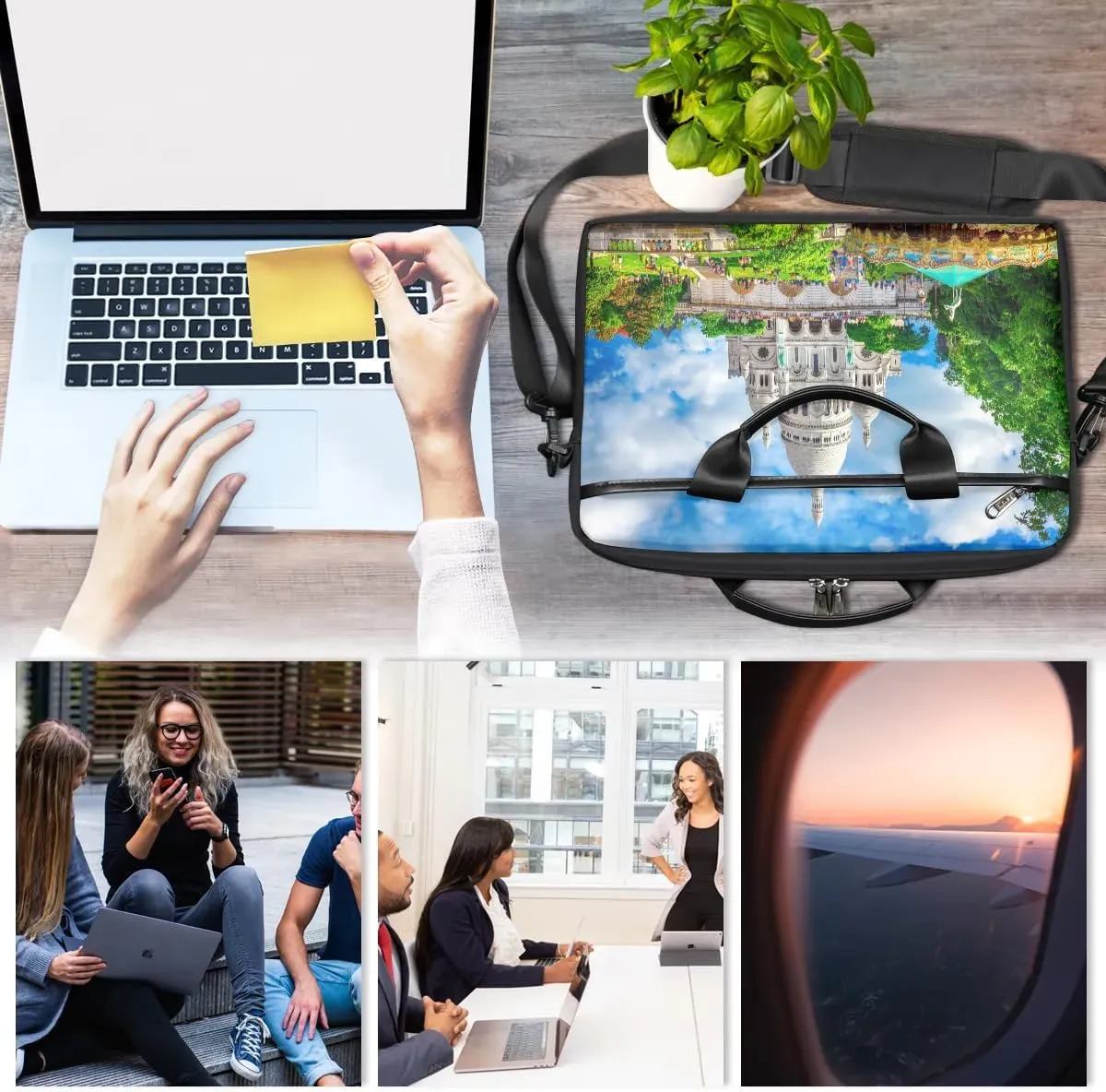 Laptop Shoulder Bag for 13-15 Inch Waterproof Laptop Sleeve Case Bag Slim Computer Carry Case Computer Cases for Laptops