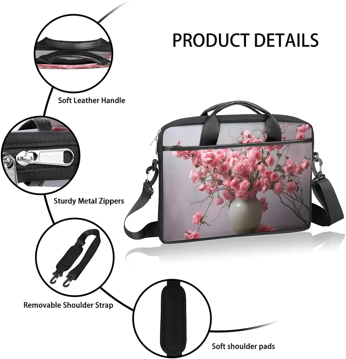 Laptop Shoulder Bag for 13-15 Inch Waterproof Laptop Sleeve Case Bag Slim Computer Carry Case Computer Cases for Laptops