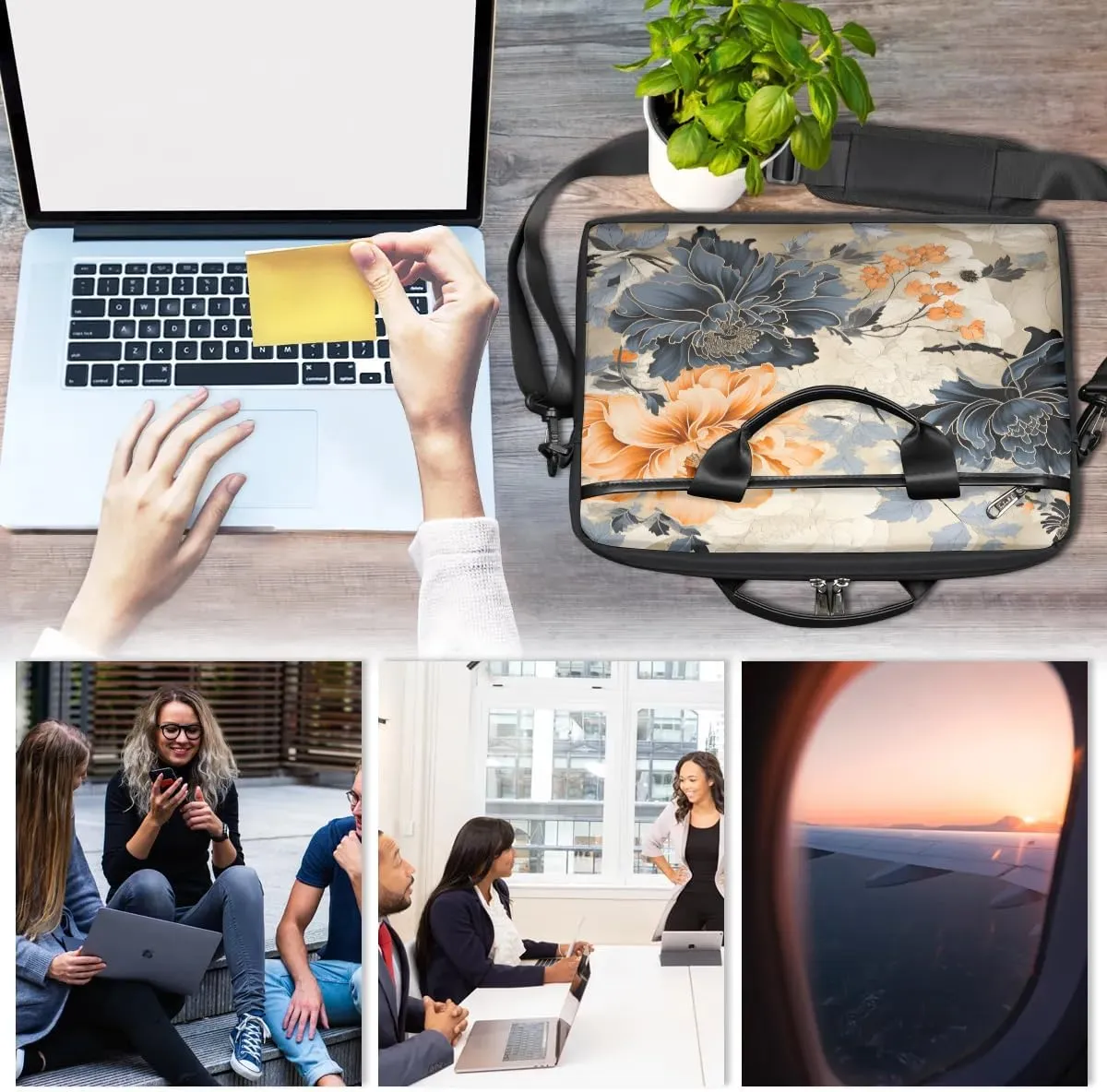 Laptop Shoulder Bag for 13-15 Inch Waterproof Laptop Sleeve Case Bag Slim Computer Carry Case Computer Cases for Laptops