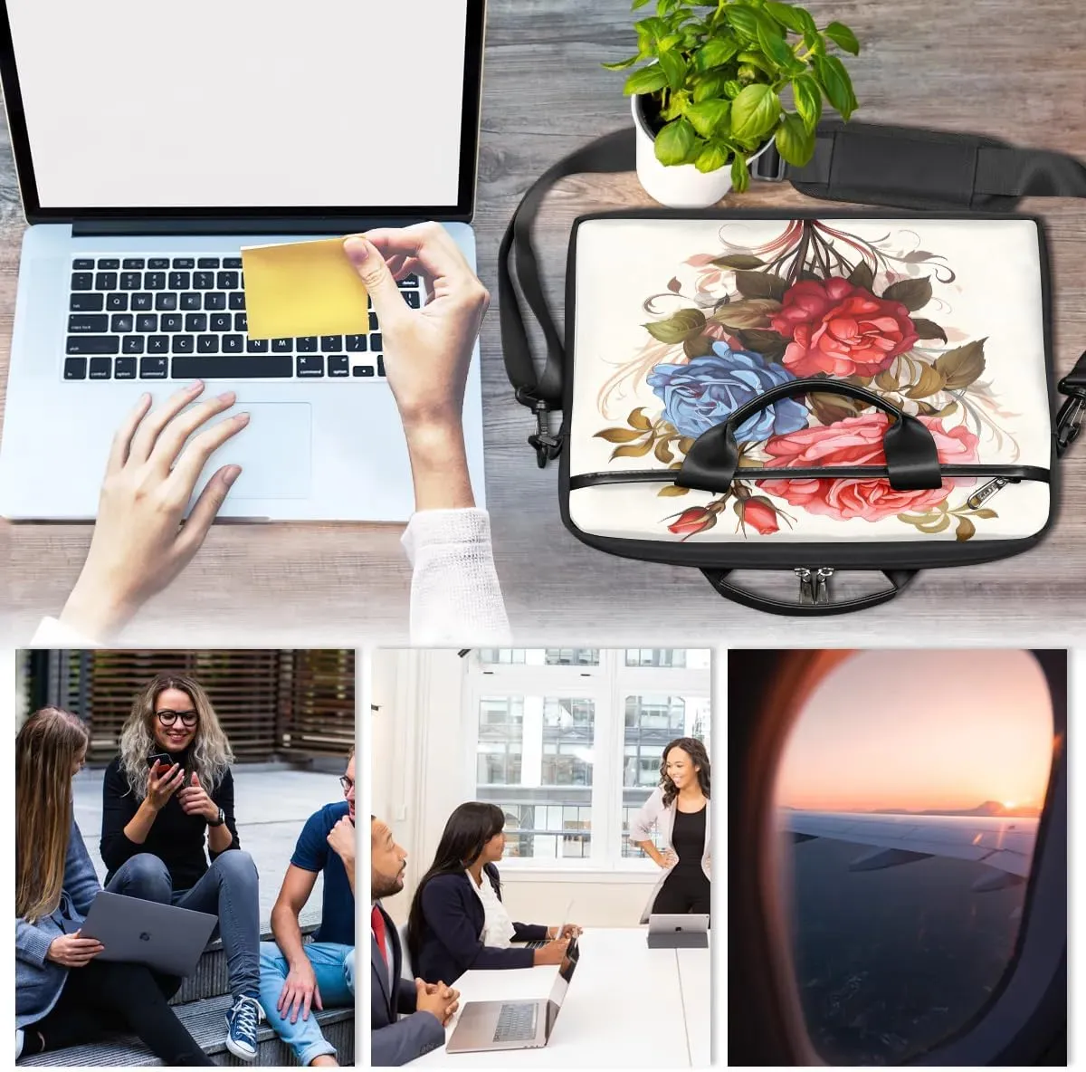 Laptop Shoulder Bag for 13-15 Inch Waterproof Laptop Sleeve Case Bag Slim Computer Carry Case Computer Cases for Laptops