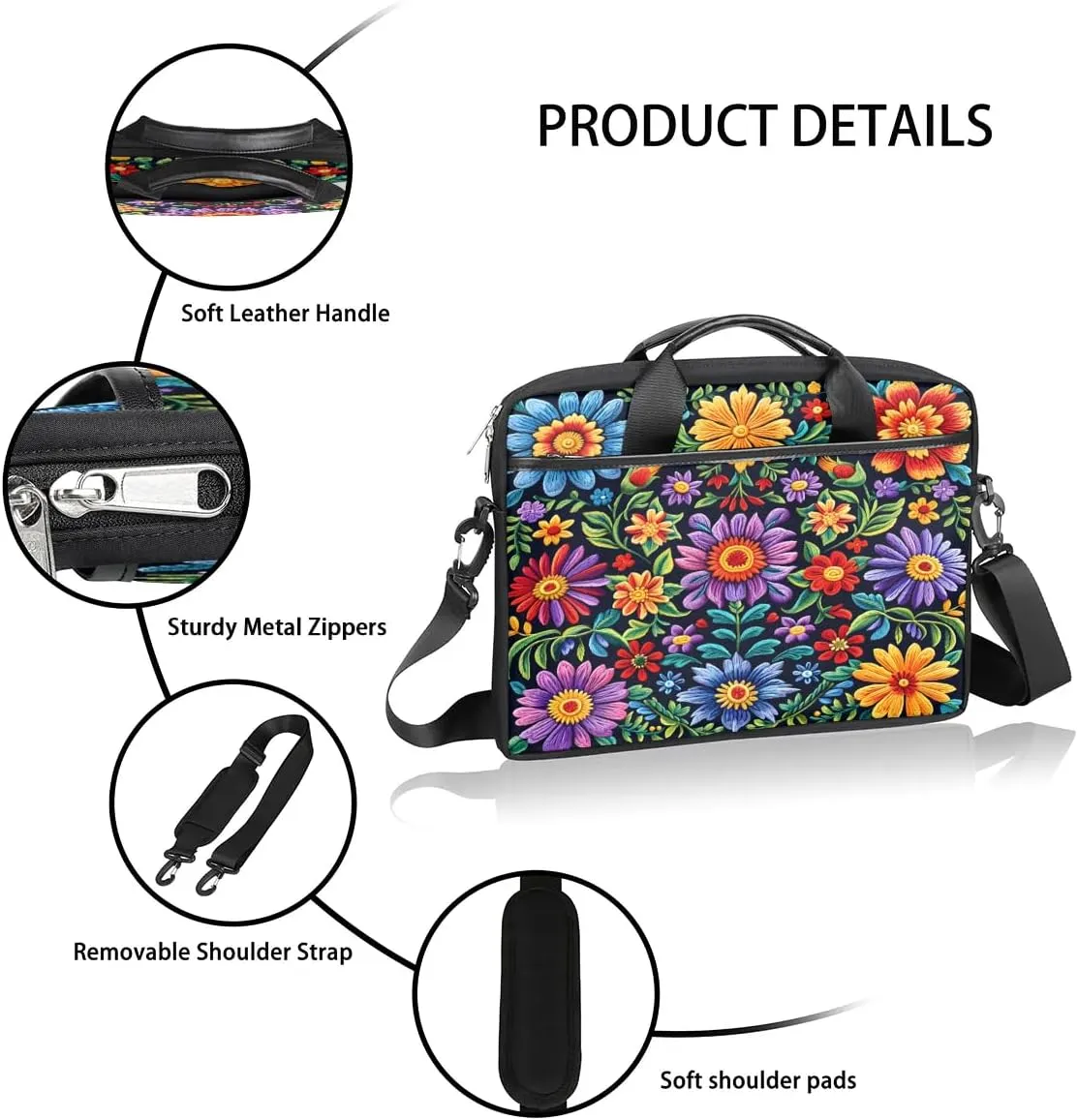 Laptop Shoulder Bag for 13-15 Inch Waterproof Laptop Sleeve Case Bag Slim Computer Carry Case Computer Cases for Laptops