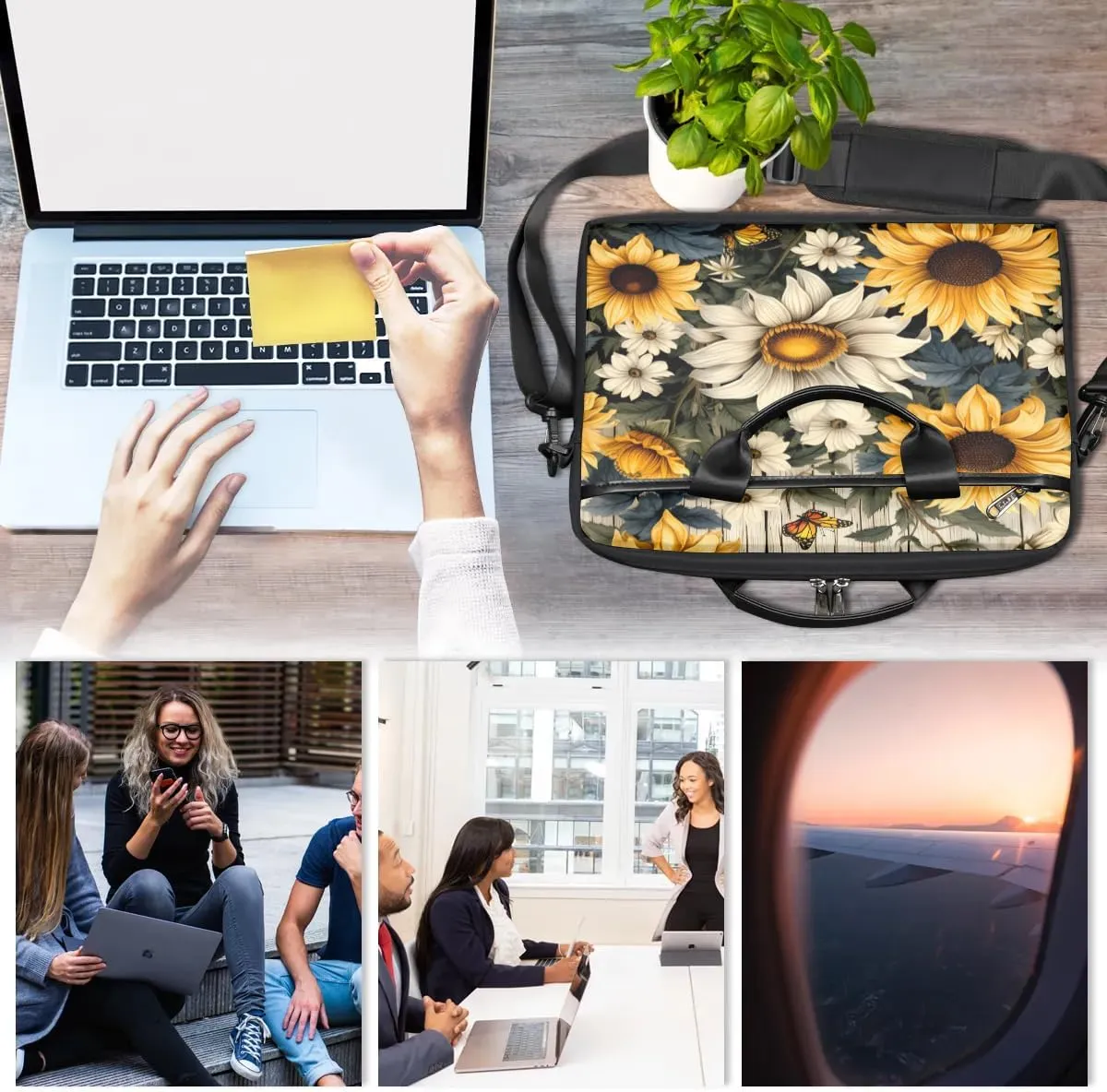 Laptop Shoulder Bag for 13-15 Inch Waterproof Laptop Sleeve Case Bag Slim Computer Carry Case Computer Cases for Laptops