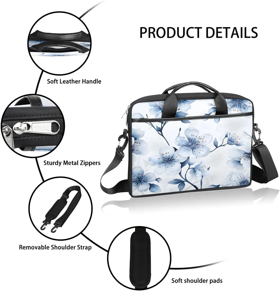 Laptop Shoulder Bag for 13-15 Inch Waterproof Laptop Sleeve Case Bag Slim Computer Carry Case Computer Cases for Laptops