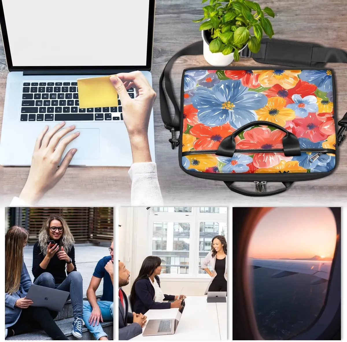 Laptop Shoulder Bag for 13-15 Inch Waterproof Laptop Sleeve Case Bag Slim Computer Carry Case Computer Cases for Laptops