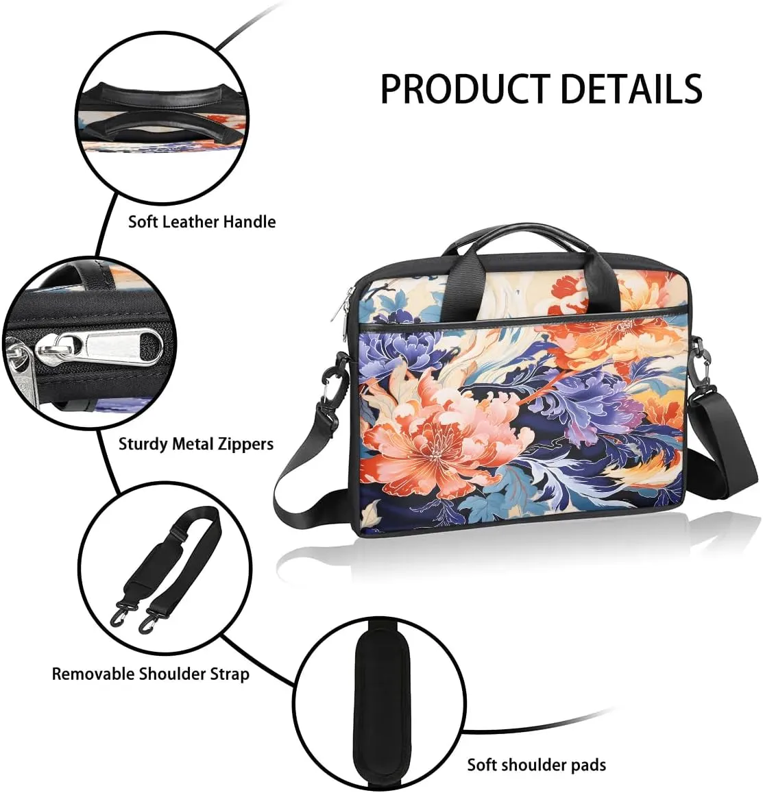 Laptop Shoulder Bag for 13-15 Inch Waterproof Laptop Sleeve Case Bag Slim Computer Carry Case Computer Cases for Laptops