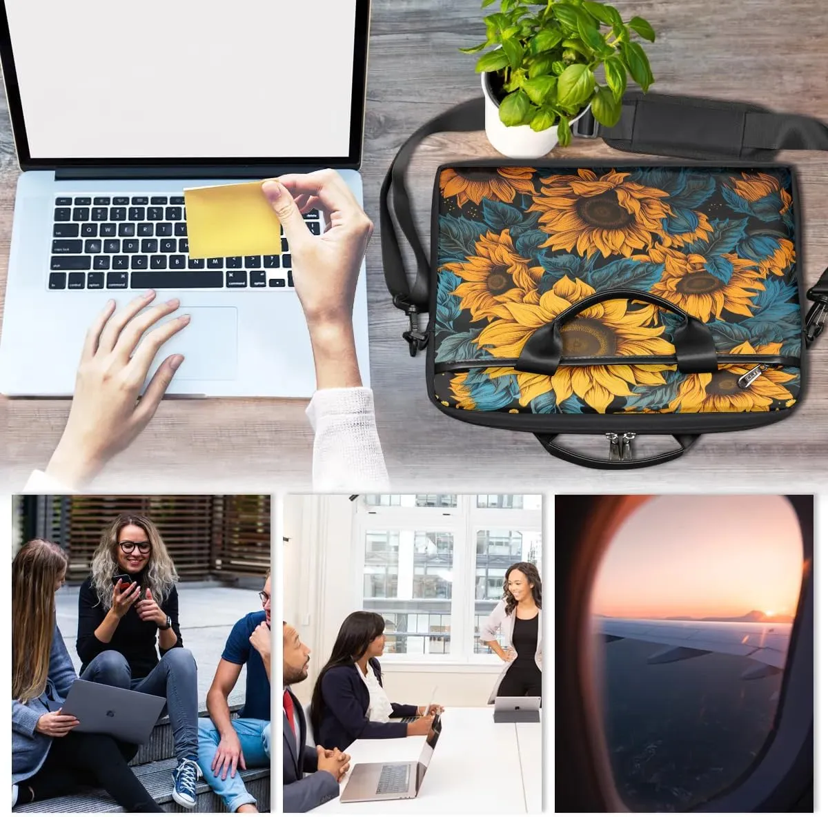 Laptop Shoulder Bag for 13-15 Inch Waterproof Laptop Sleeve Case Bag Slim Computer Carry Case Computer Cases for Laptops