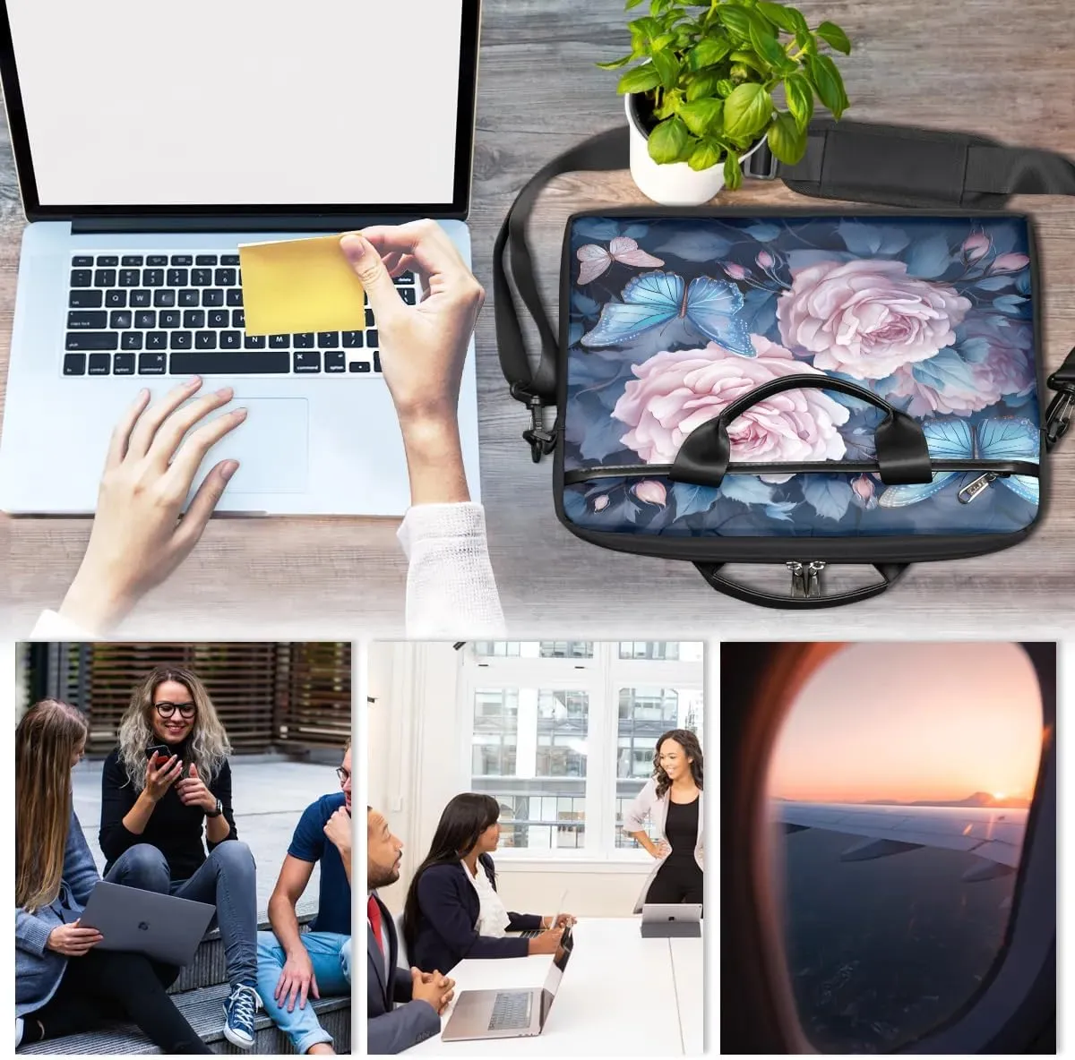 Laptop Shoulder Bag for 13-15 Inch Waterproof Laptop Sleeve Case Bag Slim Computer Carry Case Computer Cases for Laptops