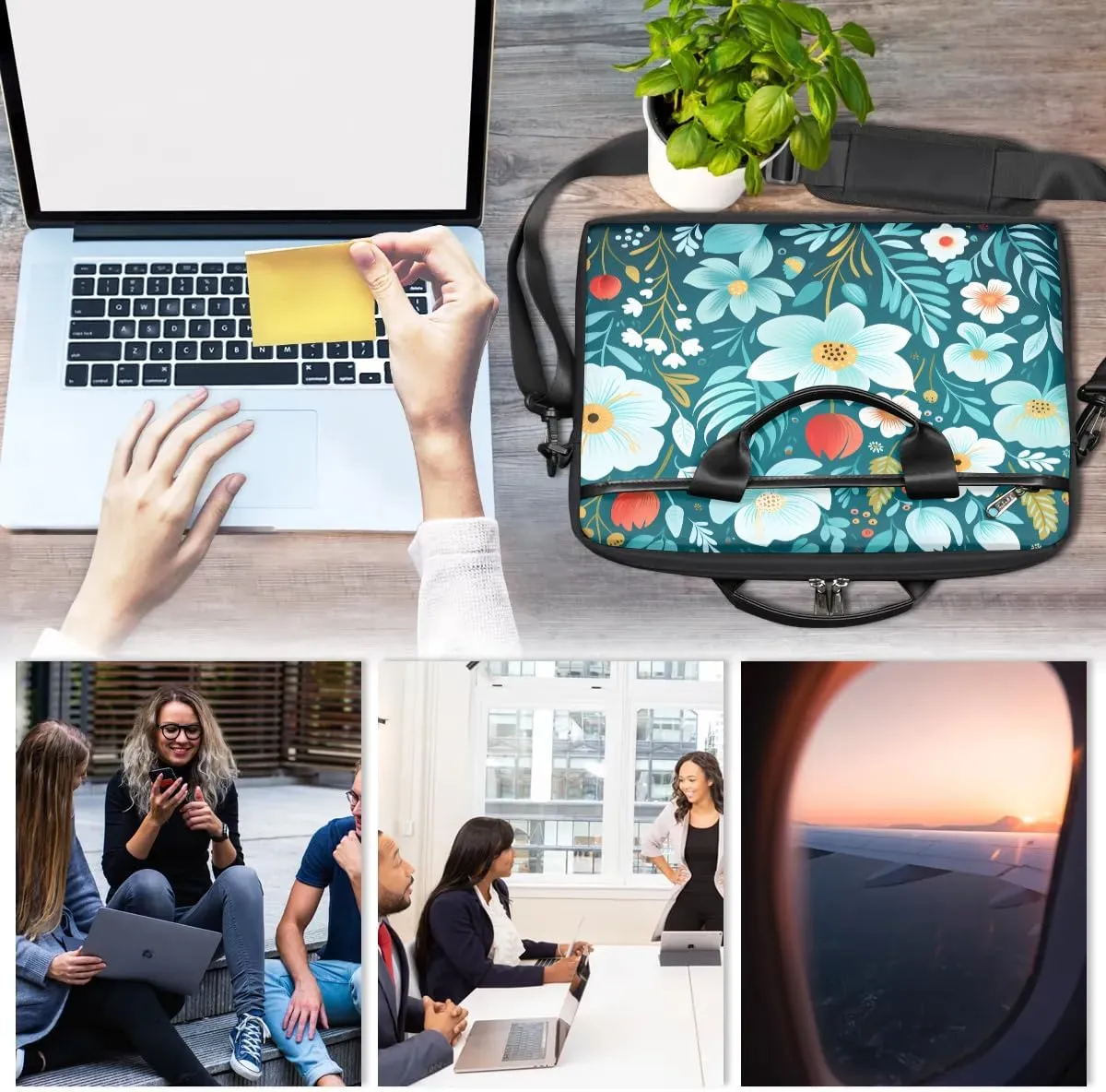 Laptop Shoulder Bag for 13-15 Inch Waterproof Laptop Sleeve Case Bag Slim Computer Carry Case Computer Cases for Laptops