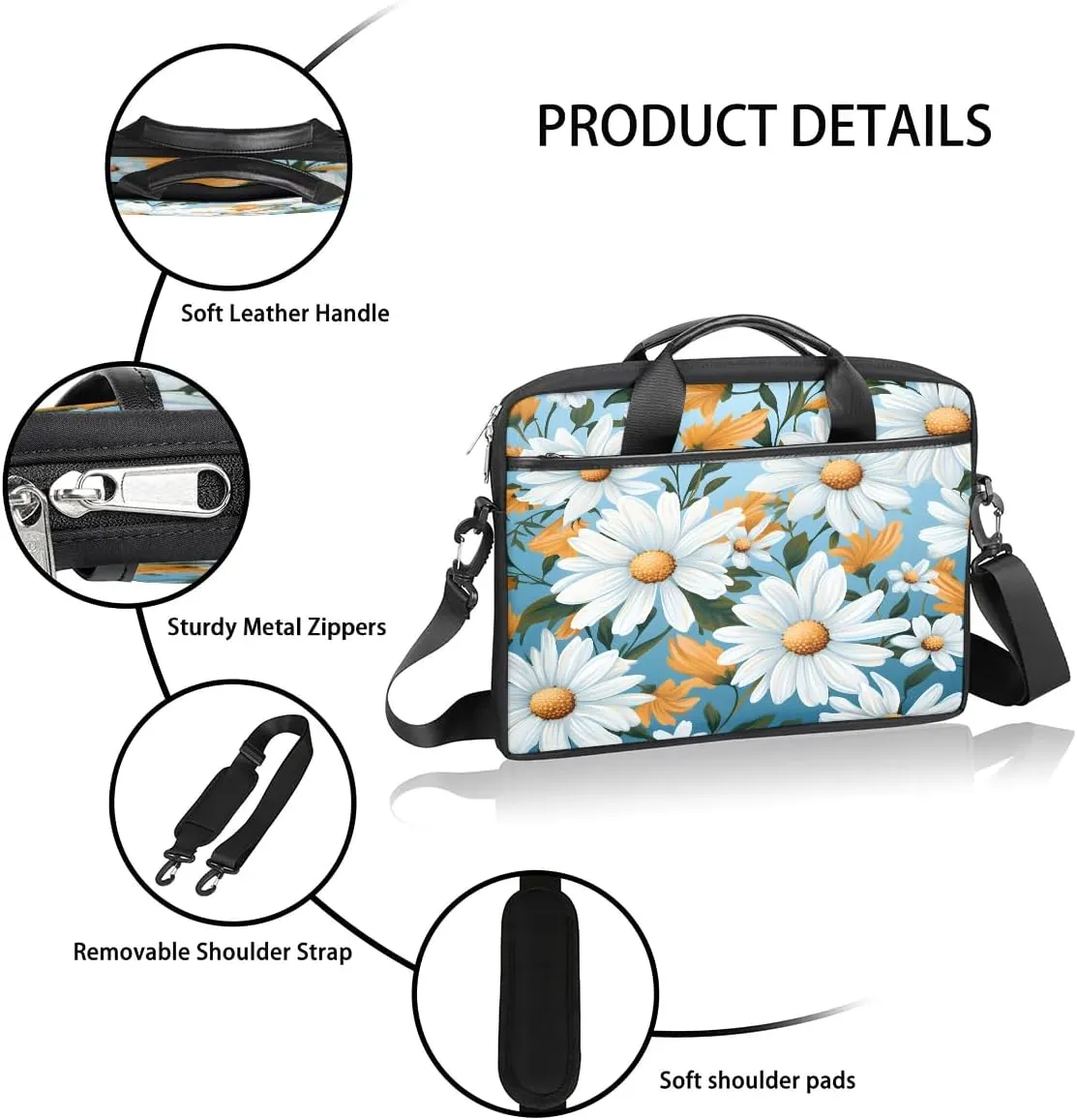 Laptop Shoulder Bag for 13-15 Inch Waterproof Laptop Sleeve Case Bag Slim Computer Carry Case Computer Cases for Laptops