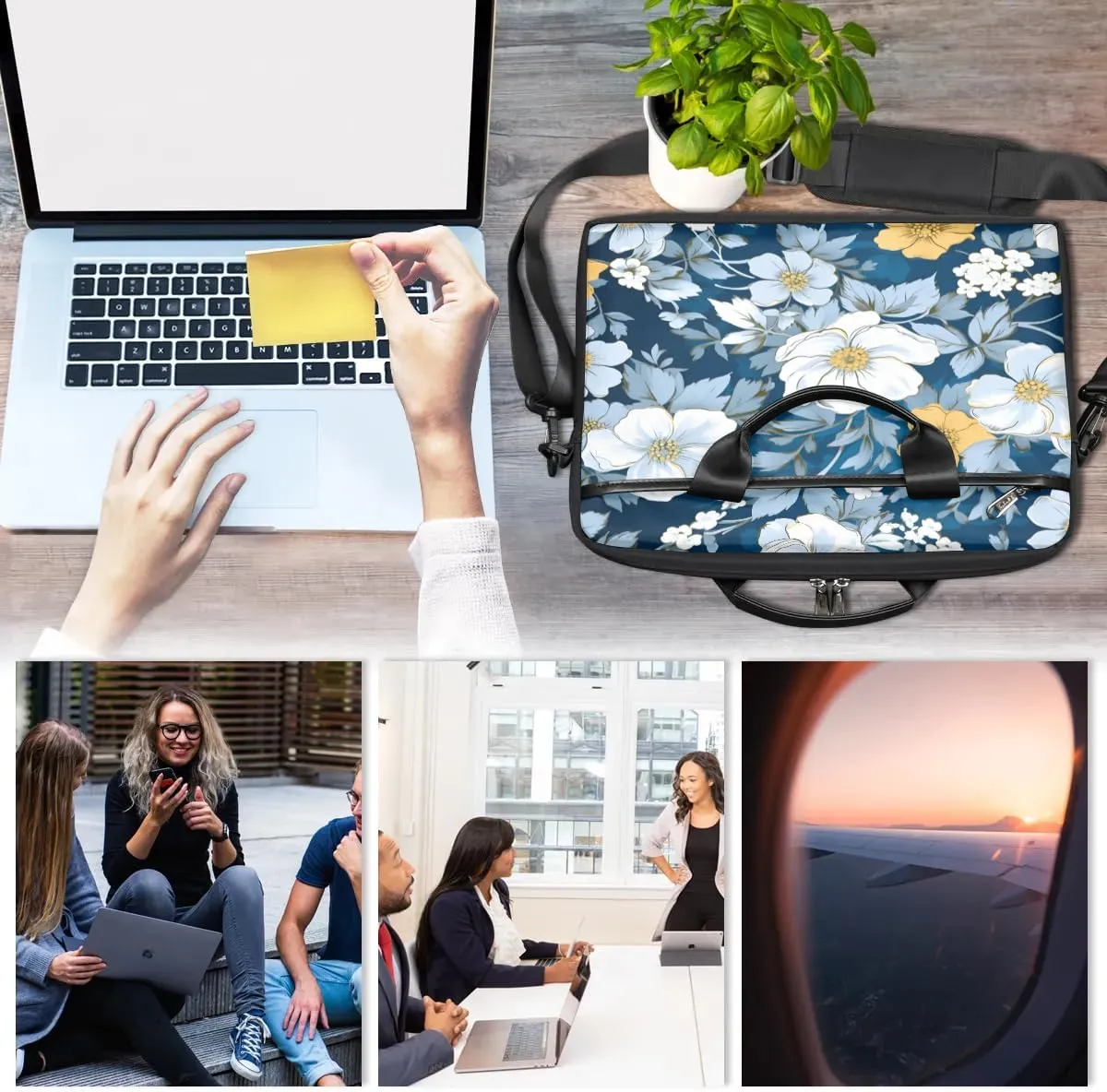 Laptop Shoulder Bag for 13-15 Inch Waterproof Laptop Sleeve Case Bag Slim Computer Carry Case Computer Cases for Laptops