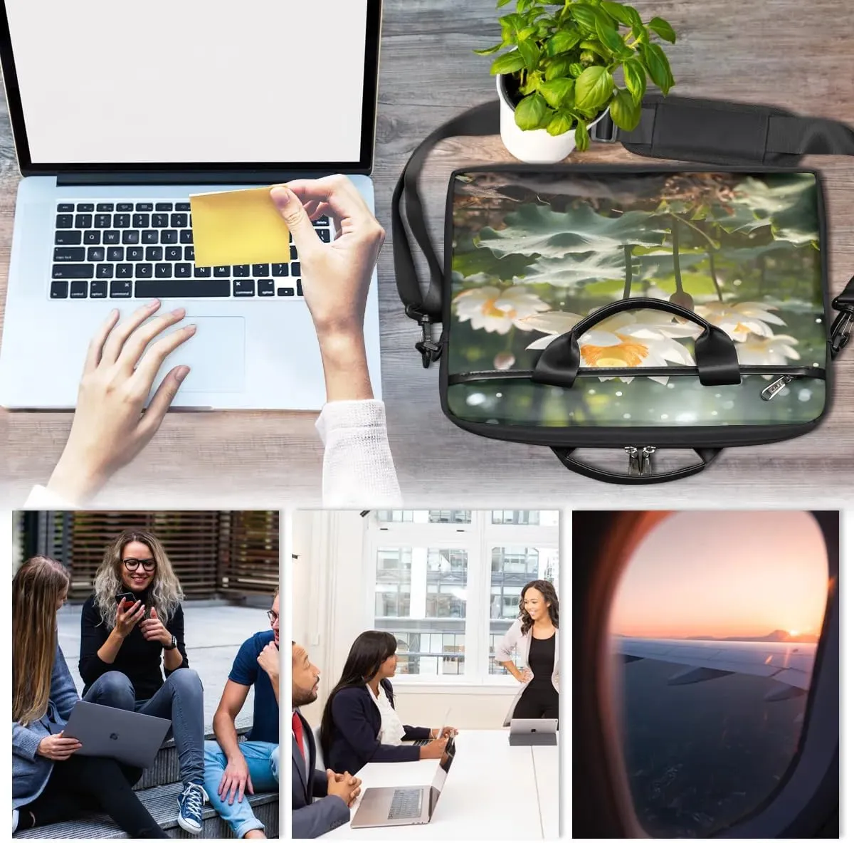 Laptop Shoulder Bag for 13-15 Inch Waterproof Laptop Sleeve Case Bag Slim Computer Carry Case Computer Cases for Laptops