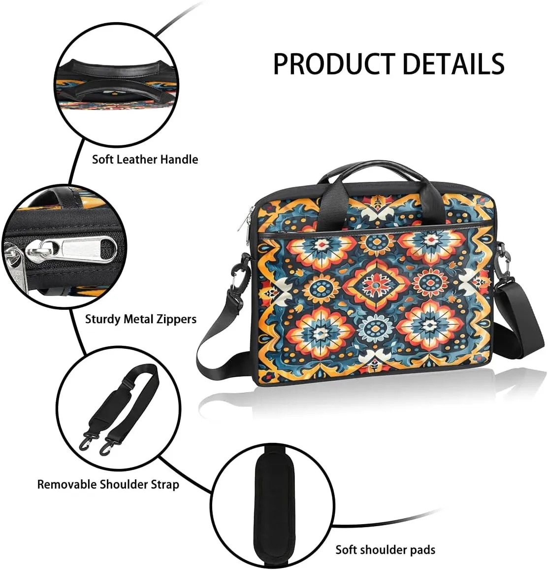 Laptop Shoulder Bag for 13-15 Inch Waterproof Laptop Sleeve Case Bag Slim Computer Carry Case Computer Cases for Laptops