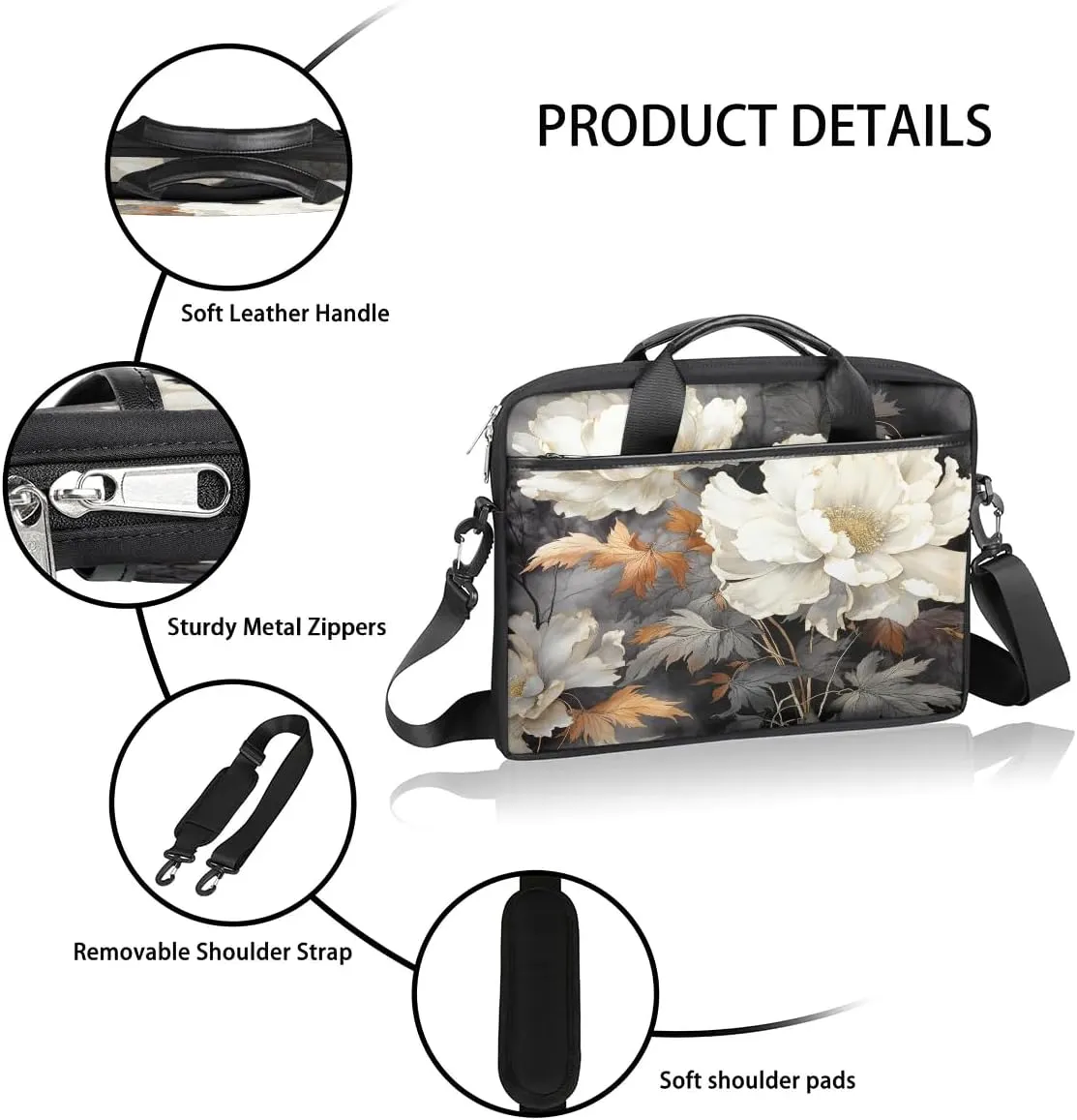 Laptop Shoulder Bag for 13-15 Inch Waterproof Laptop Sleeve Case Bag Slim Computer Carry Case Computer Cases for Laptops