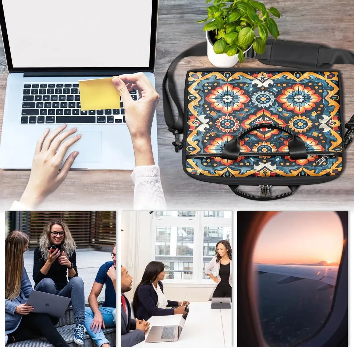 Laptop Shoulder Bag for 13-15 Inch Waterproof Laptop Sleeve Case Bag Slim Computer Carry Case Computer Cases for Laptops