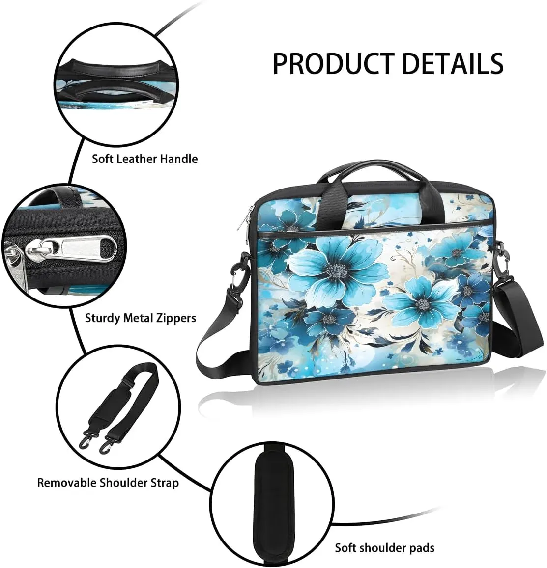 Laptop Shoulder Bag for 13-15 Inch Waterproof Laptop Sleeve Case Bag Slim Computer Carry Case Computer Cases for Laptops
