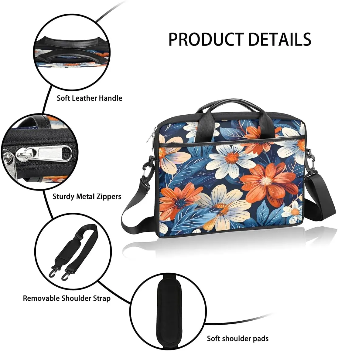 Laptop Shoulder Bag for 13-15 Inch Waterproof Laptop Sleeve Case Bag Slim Computer Carry Case Computer Cases for Laptops