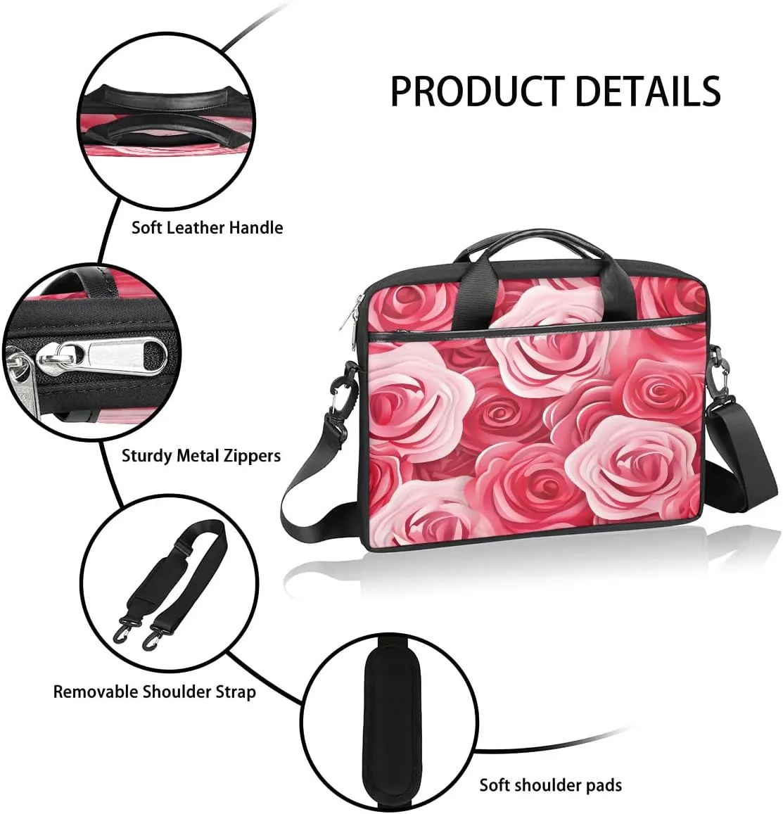 Laptop Shoulder Bag for 13-15 Inch Waterproof Laptop Sleeve Case Bag Slim Computer Carry Case Computer Cases for Laptops