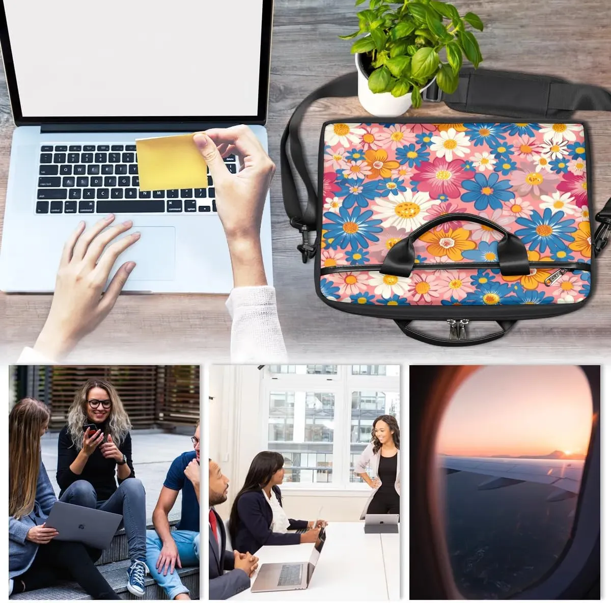 Laptop Shoulder Bag for 13-15 Inch Waterproof Laptop Sleeve Case Bag Slim Computer Carry Case Computer Cases for Laptops