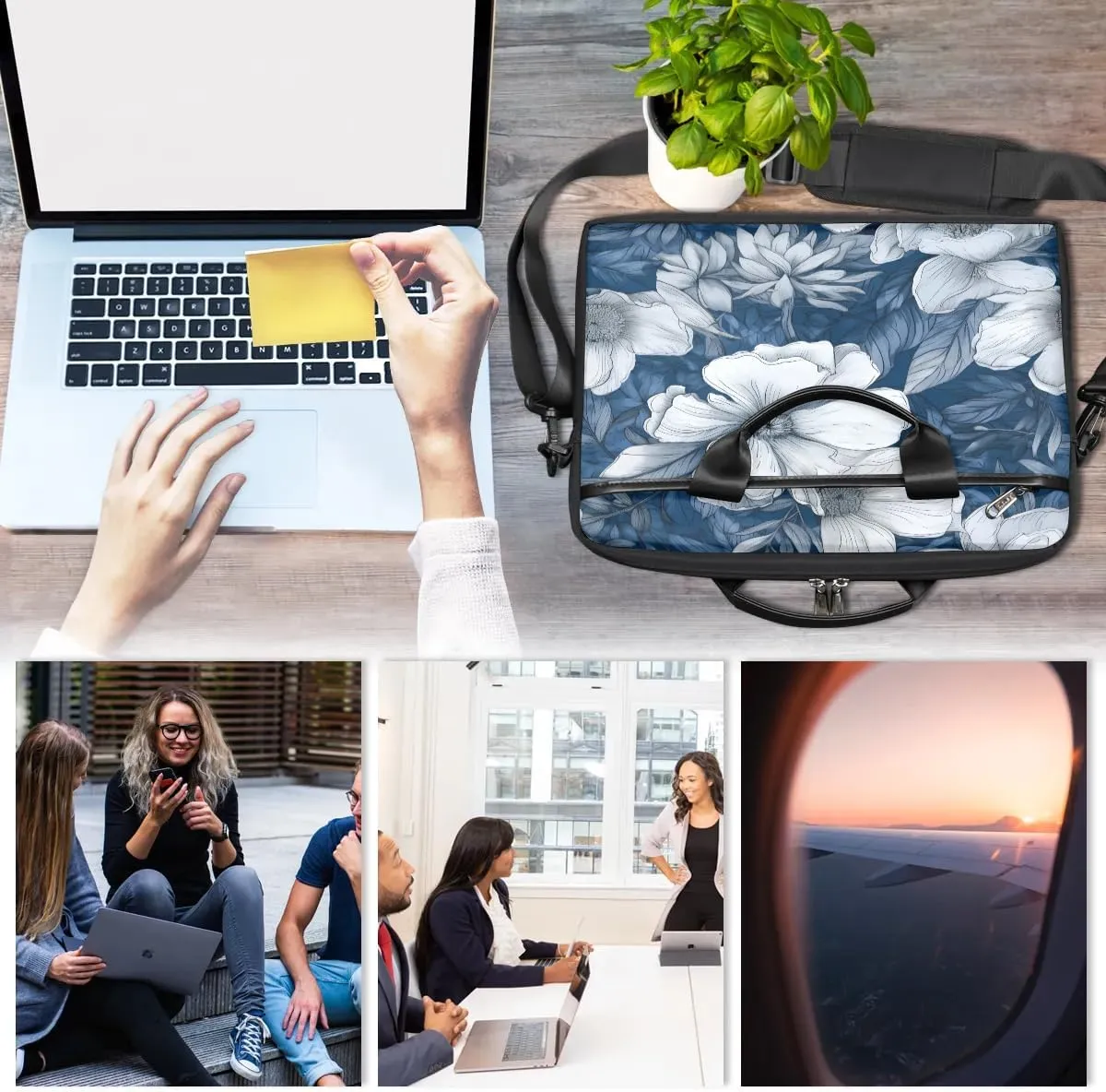 Laptop Shoulder Bag for 13-15 Inch Waterproof Laptop Sleeve Case Bag Slim Computer Carry Case Computer Cases for Laptops