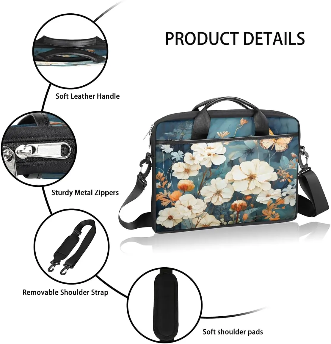 Laptop Shoulder Bag for 13-15 Inch Waterproof Laptop Sleeve Case Bag Slim Computer Carry Case Computer Cases for Laptops