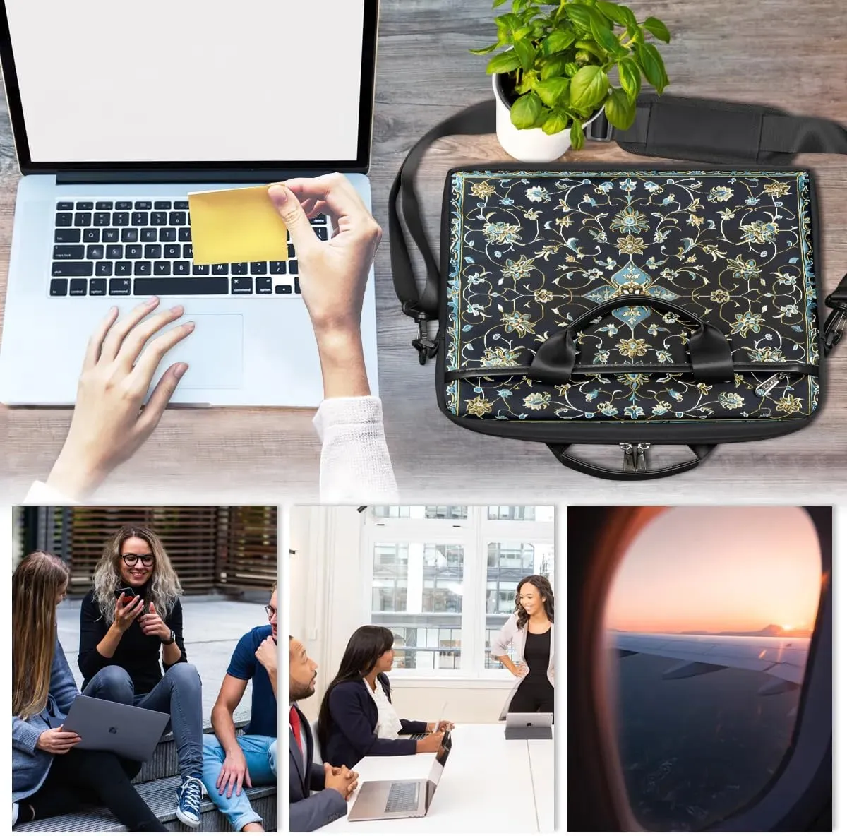 Laptop Shoulder Bag for 13-15 Inch Waterproof Laptop Sleeve Case Bag Slim Computer Carry Case Computer Cases for Laptops