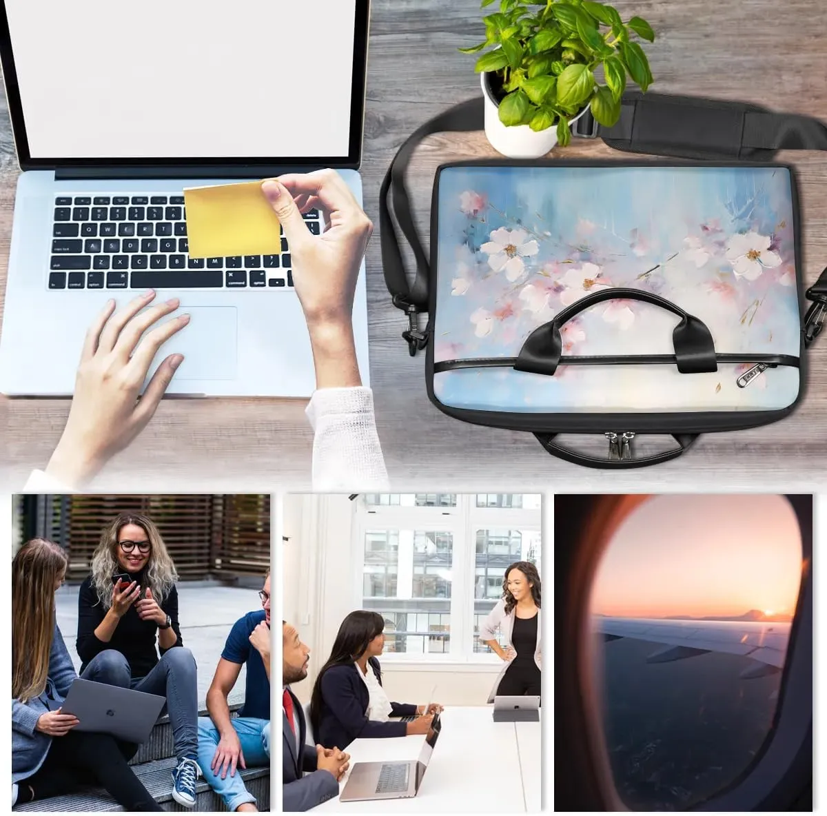 Laptop Shoulder Bag for 13-15 Inch Waterproof Laptop Sleeve Case Bag Slim Computer Carry Case Computer Cases for Laptops