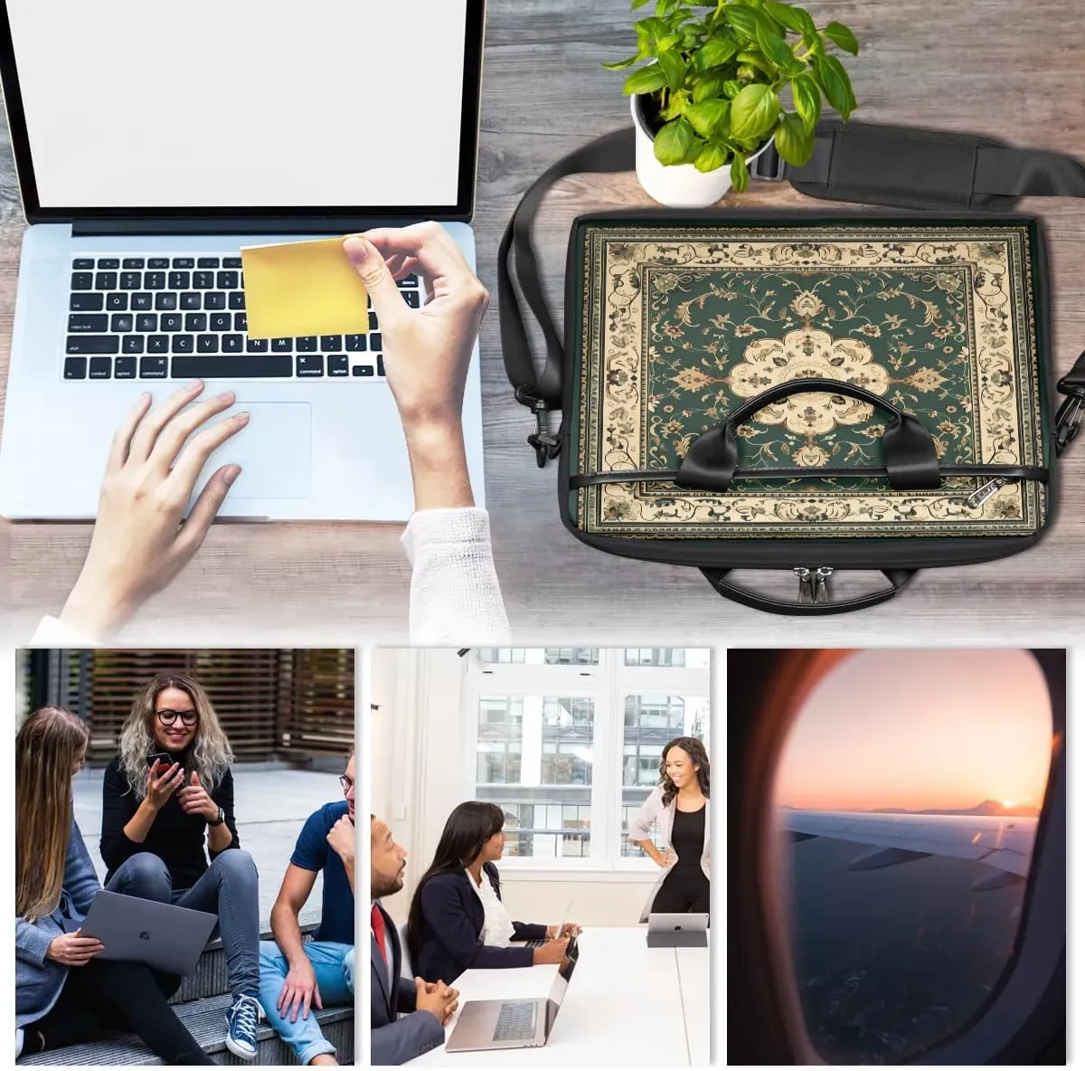 Laptop Shoulder Bag for 13-15 Inch Waterproof Laptop Sleeve Case Bag Slim Computer Carry Case Computer Cases for Laptops
