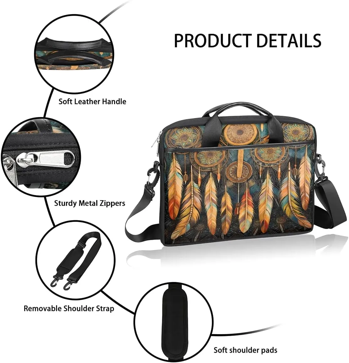 Laptop Shoulder Bag for 13-15 Inch Waterproof Laptop Sleeve Case Bag Slim Computer Carry Case Computer Cases for Laptops