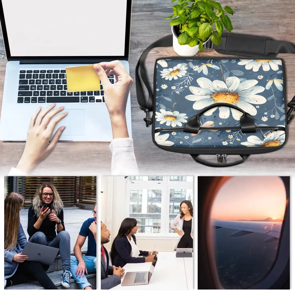 Laptop Shoulder Bag for 13-15 Inch Waterproof Laptop Sleeve Case Bag Slim Computer Carry Case Computer Cases for Laptops