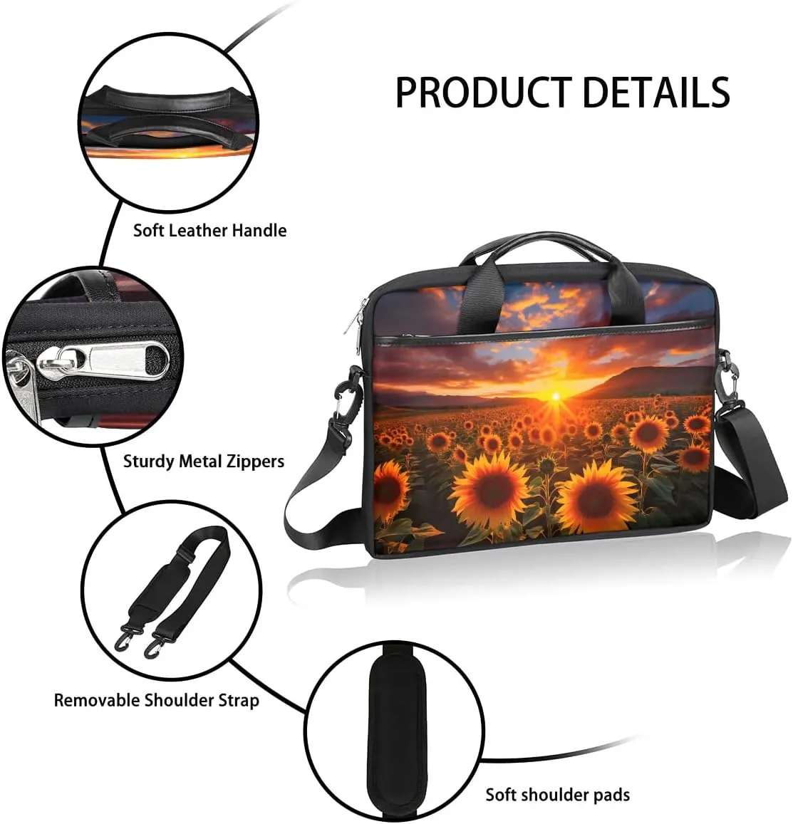 Laptop Shoulder Bag for 13-15 Inch Waterproof Laptop Sleeve Case Bag Slim Computer Carry Case Computer Cases for Laptops