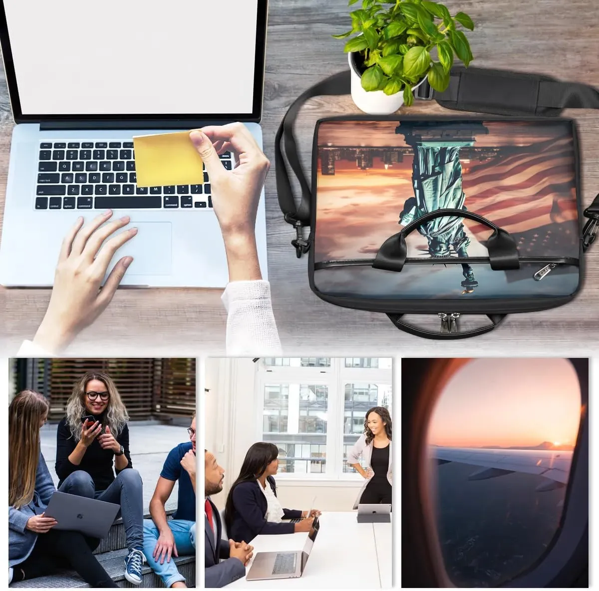 Laptop Shoulder Bag for 13-15 Inch Waterproof Laptop Sleeve Case Bag Slim Computer Carry Case Computer Cases for Laptops