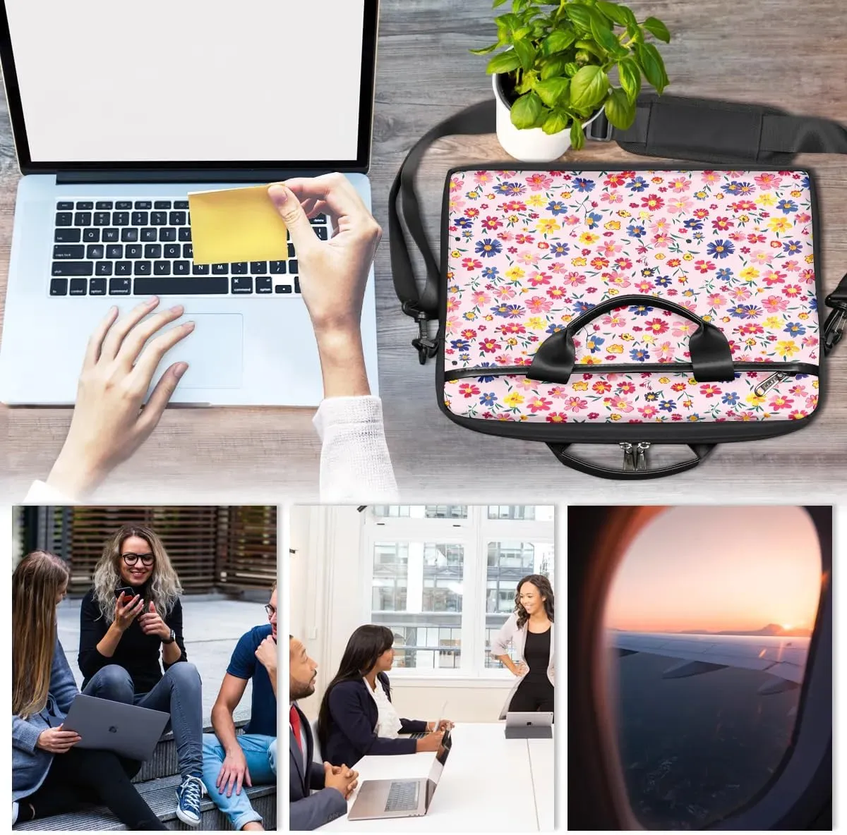 Laptop Shoulder Bag for 13-15 Inch Waterproof Laptop Sleeve Case Bag Slim Computer Carry Case Computer Cases for Laptops