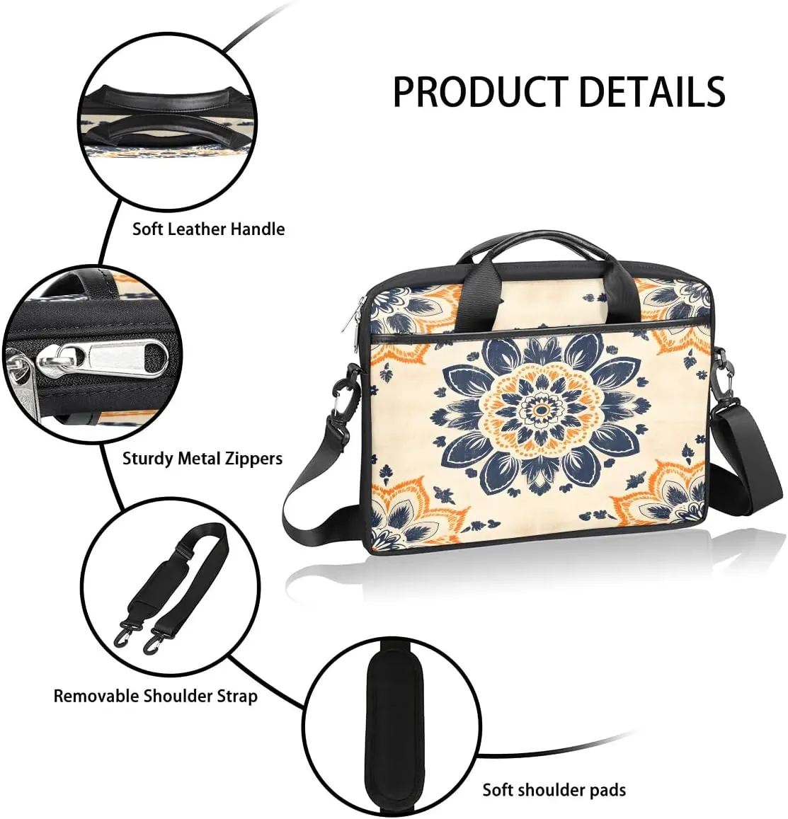 Laptop Shoulder Bag for 13-15 Inch Waterproof Laptop Sleeve Case Bag Slim Computer Carry Case Computer Cases for Laptops
