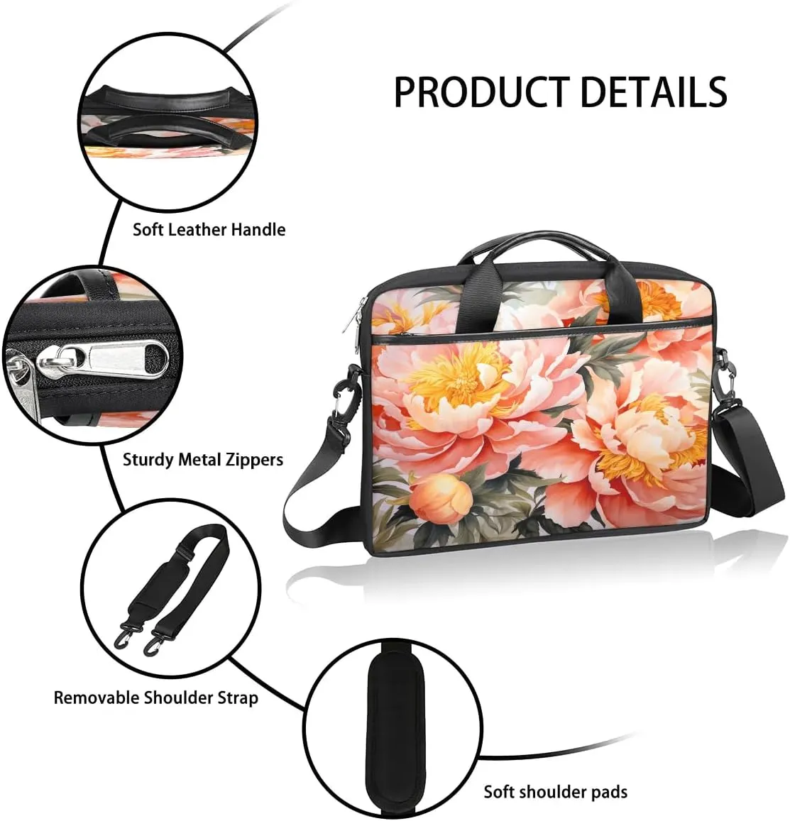 Laptop Shoulder Bag for 13-15 Inch Waterproof Laptop Sleeve Case Bag Slim Computer Carry Case Computer Cases for Laptops