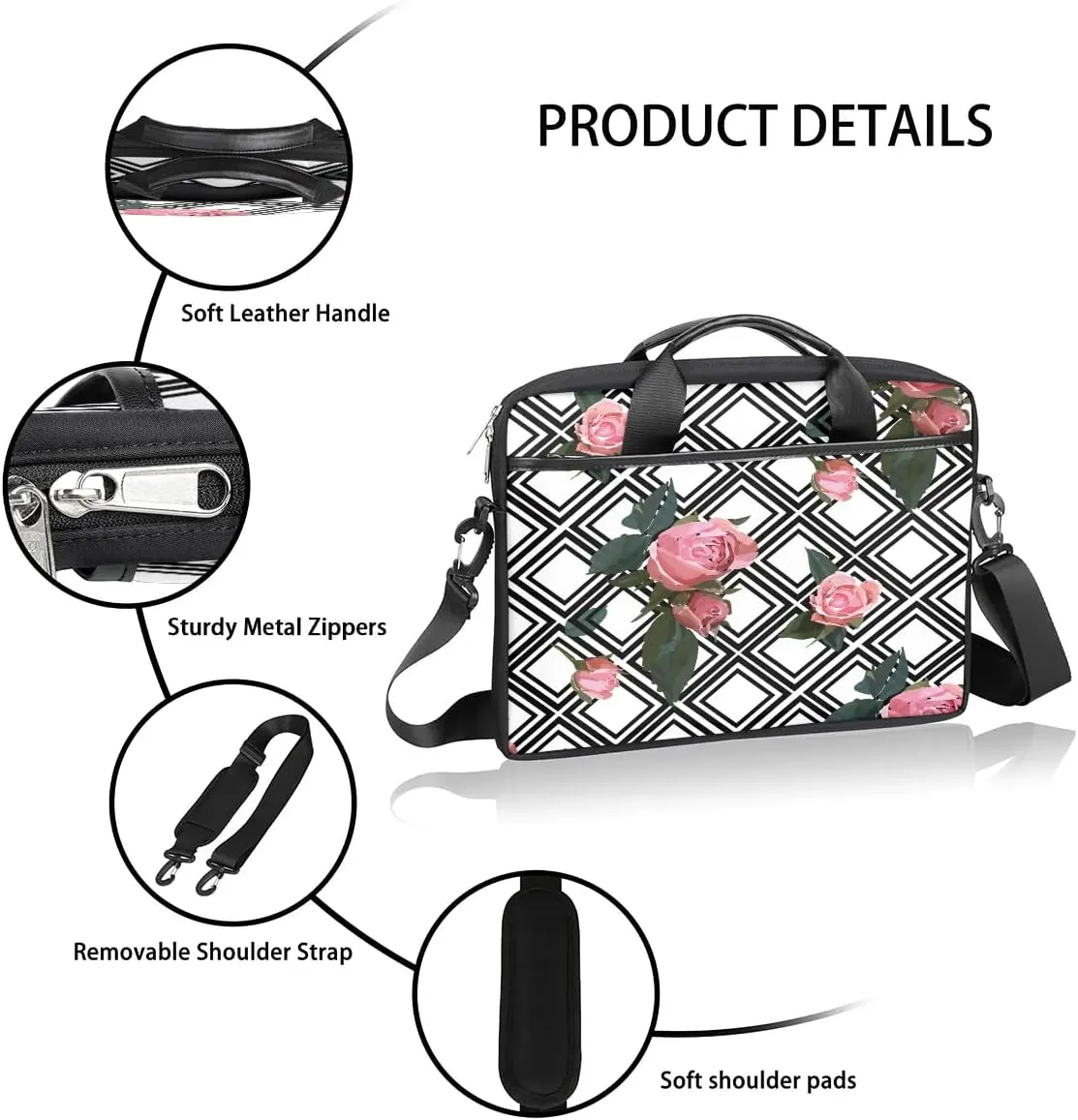 Laptop Shoulder Bag for 13-15 Inch Waterproof Laptop Sleeve Case Bag Slim Computer Carry Case Computer Cases for Laptops