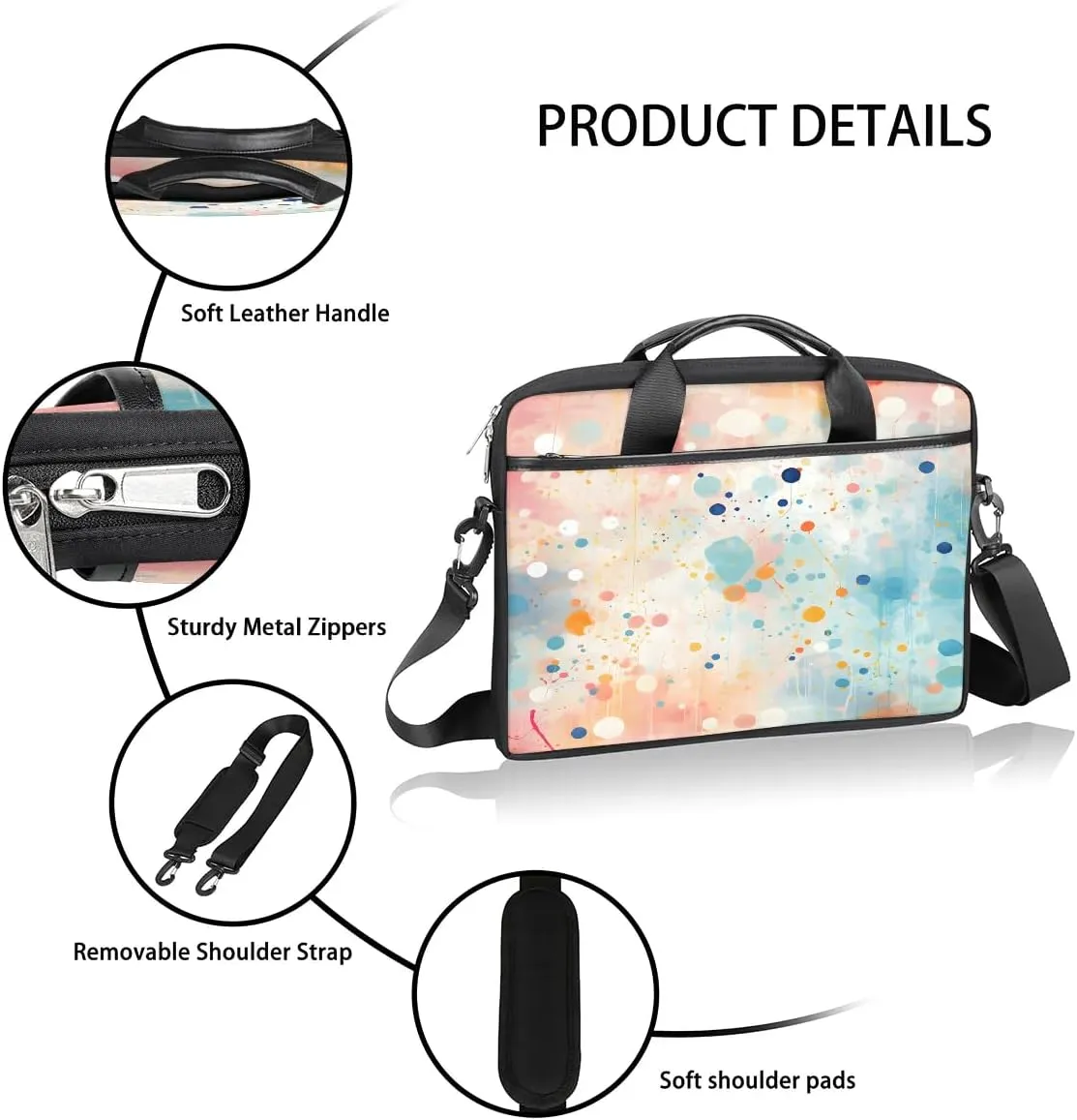 Laptop Shoulder Bag for 13-15 Inch Waterproof Laptop Sleeve Case Bag Slim Computer Carry Case Computer Cases for Laptops