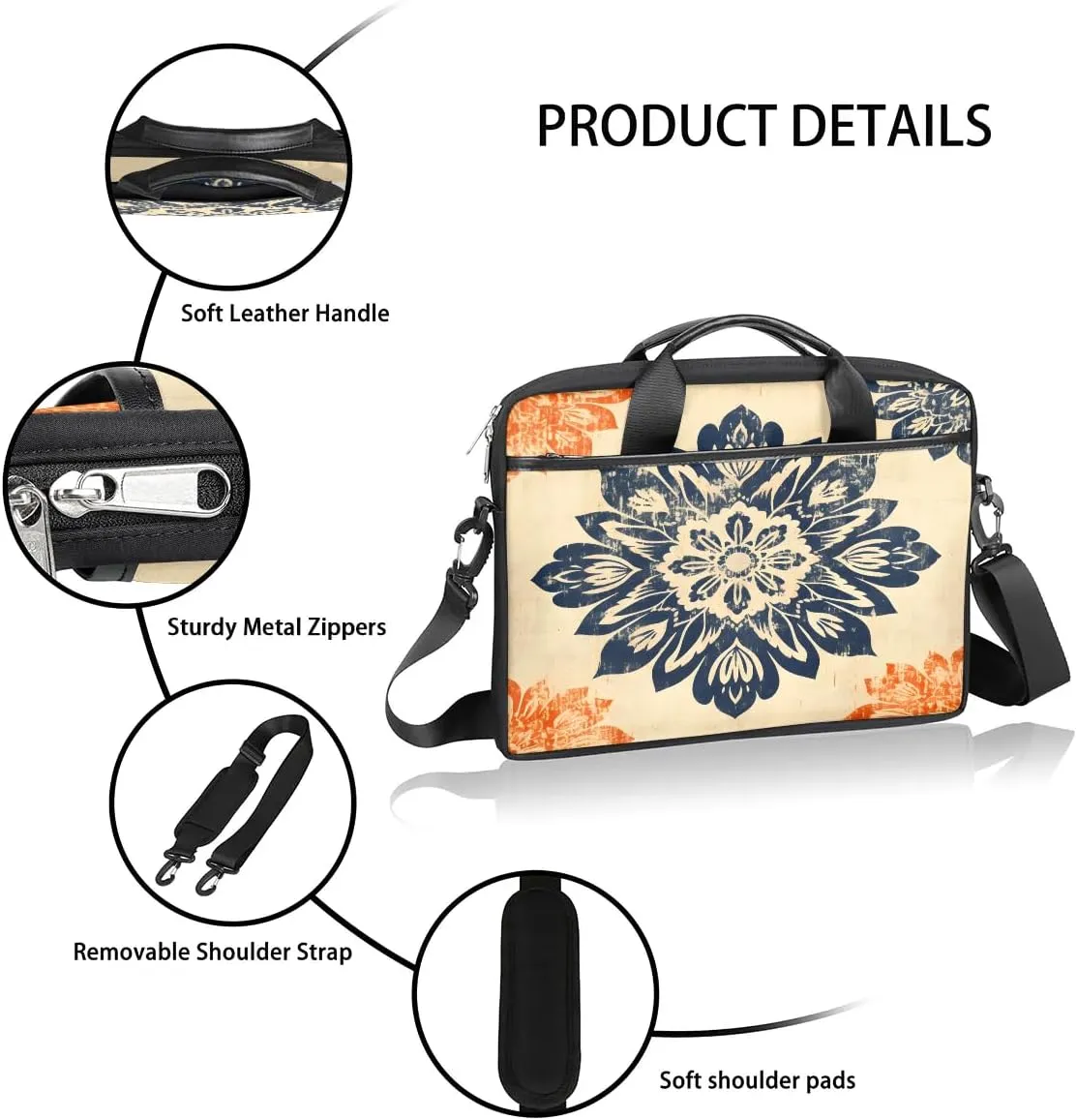Laptop Shoulder Bag for 13-15 Inch Waterproof Laptop Sleeve Case Bag Slim Computer Carry Case Computer Cases for Laptops