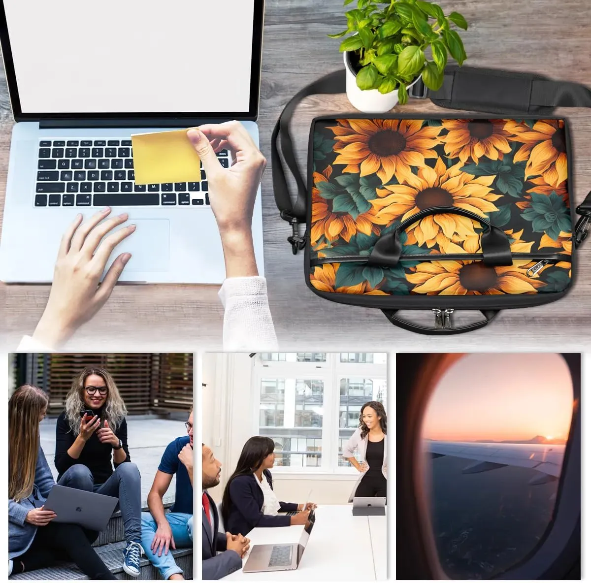 Laptop Shoulder Bag for 13-15 Inch Waterproof Laptop Sleeve Case Bag Slim Computer Carry Case Computer Cases for Laptops