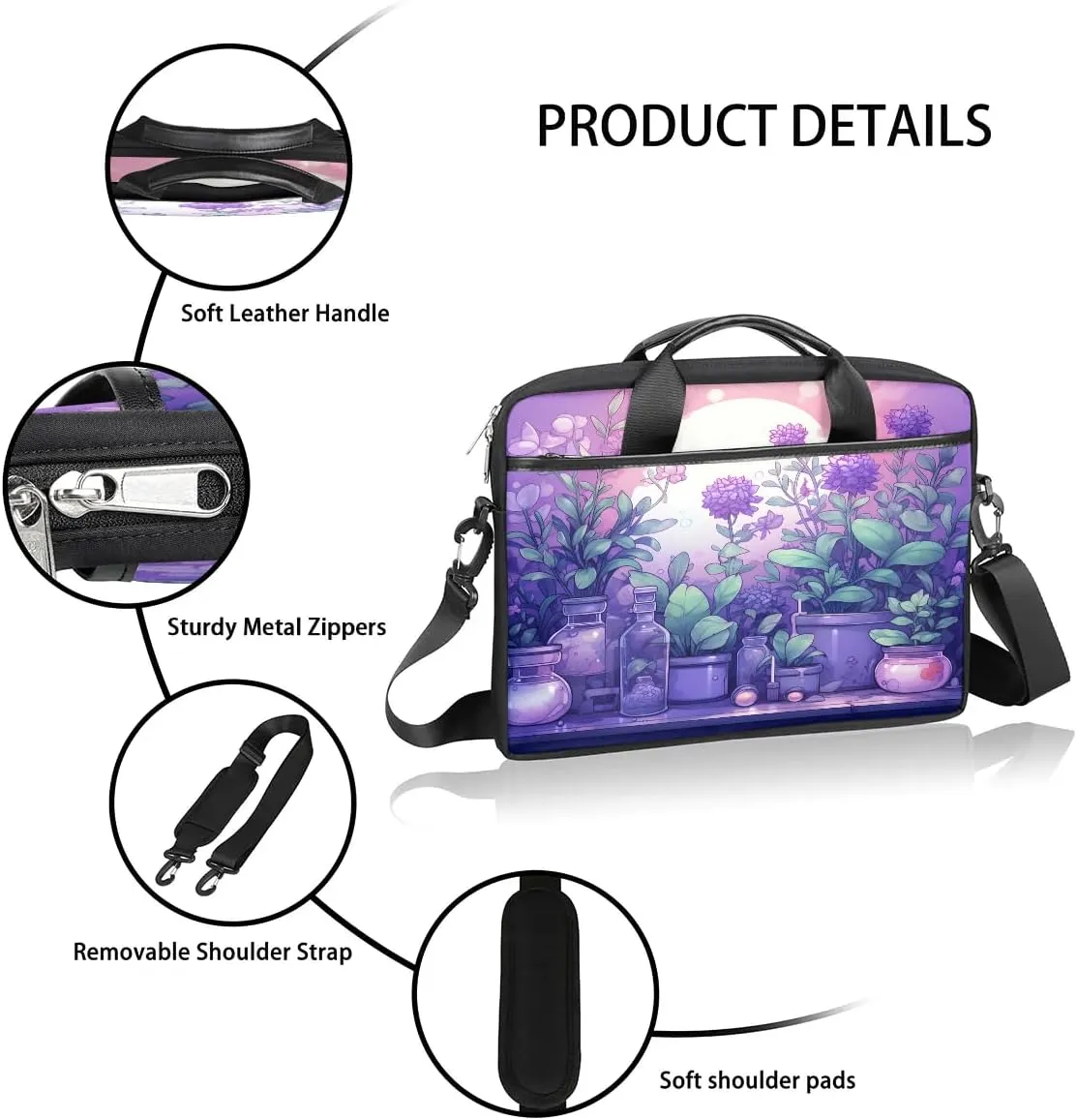 Laptop Shoulder Bag for 13-15 Inch Waterproof Laptop Sleeve Case Bag Slim Computer Carry Case Computer Cases for Laptops