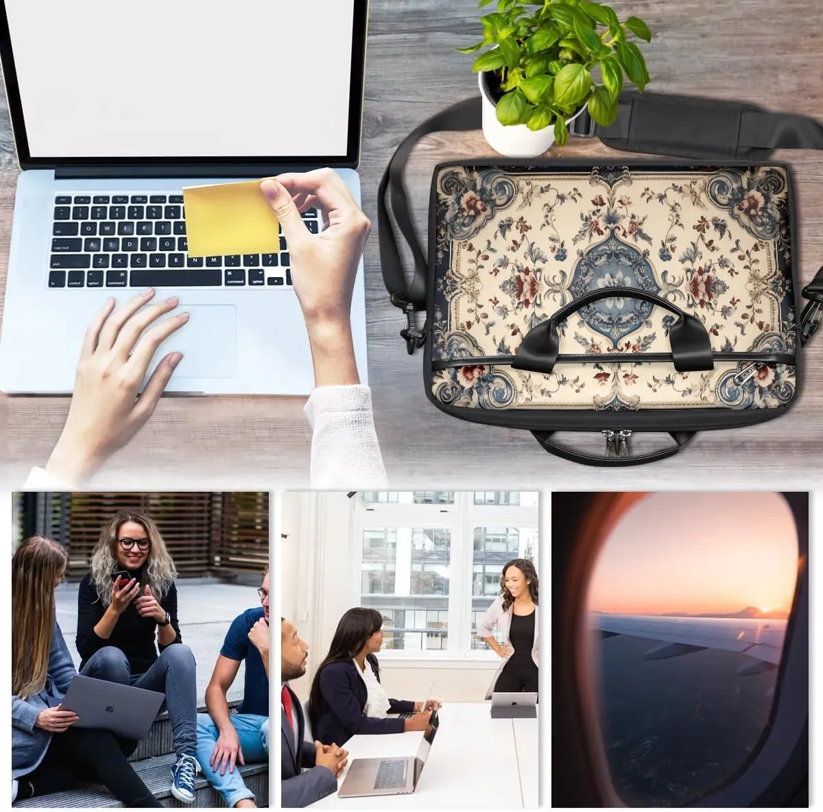 Laptop Shoulder Bag for 13-15 Inch Waterproof Laptop Sleeve Case Bag Slim Computer Carry Case Computer Cases for Laptops