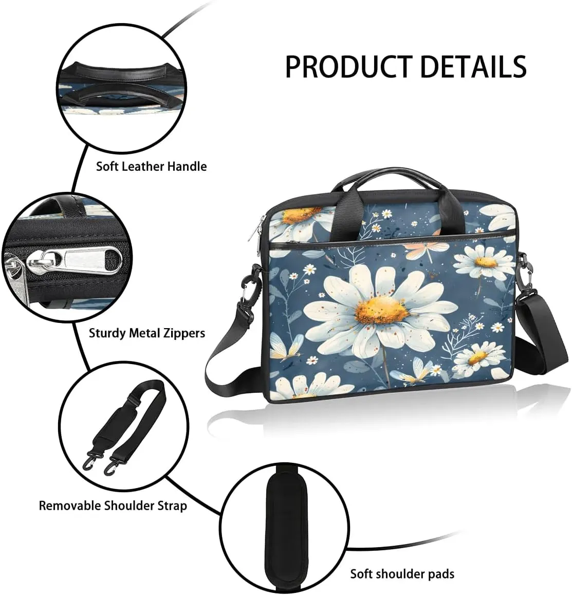 Laptop Shoulder Bag for 13-15 Inch Waterproof Laptop Sleeve Case Bag Slim Computer Carry Case Computer Cases for Laptops