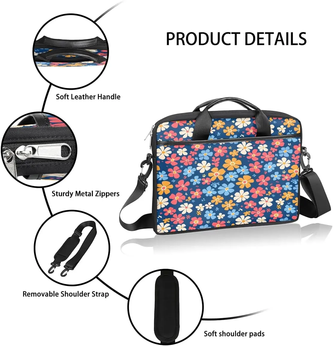 Laptop Shoulder Bag for 13-15 Inch Waterproof Laptop Sleeve Case Bag Slim Computer Carry Case Computer Cases for Laptops