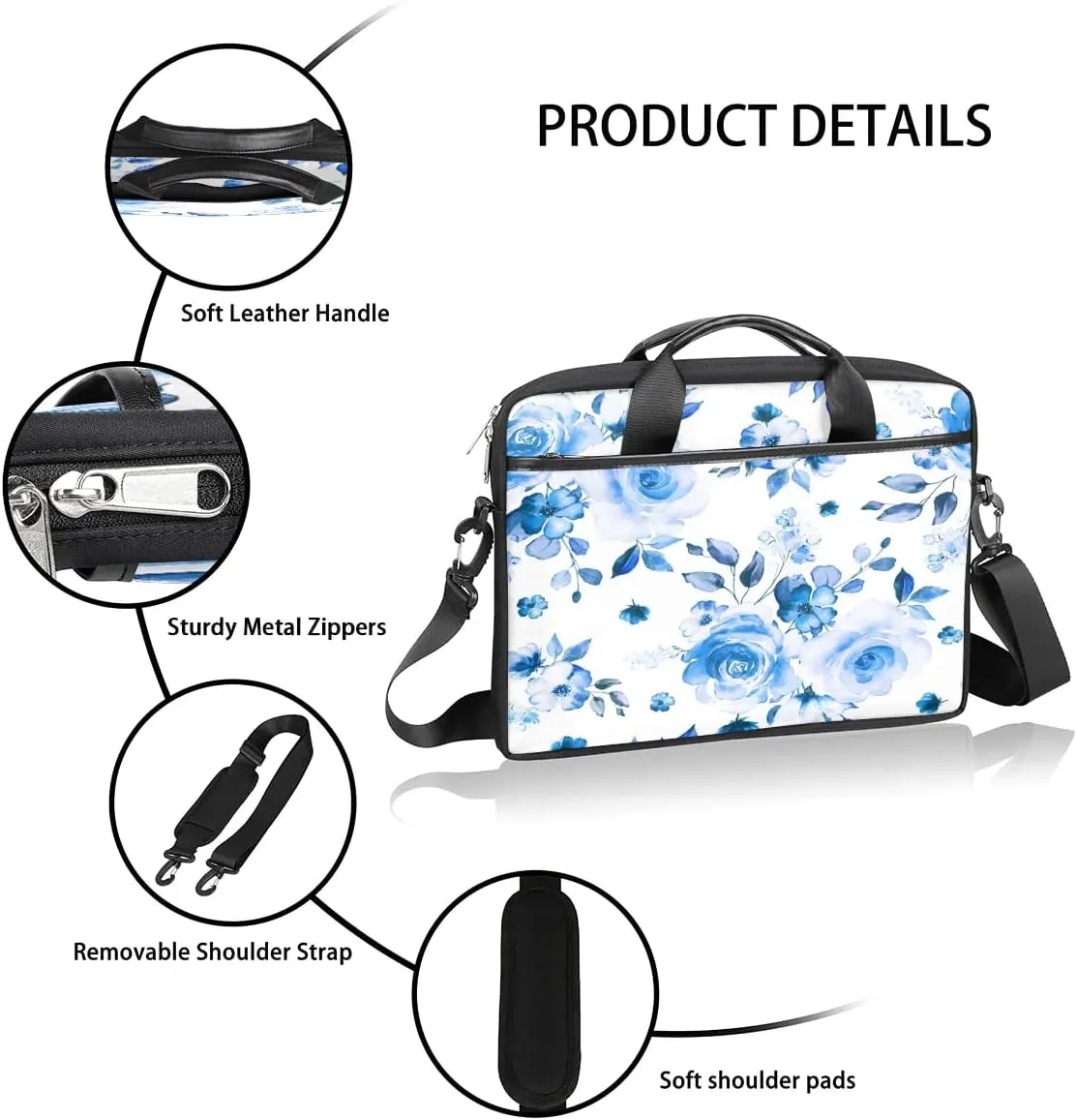 Laptop Shoulder Bag for 13-15 Inch Waterproof Laptop Sleeve Case Bag Slim Computer Carry Case Computer Cases for Laptops