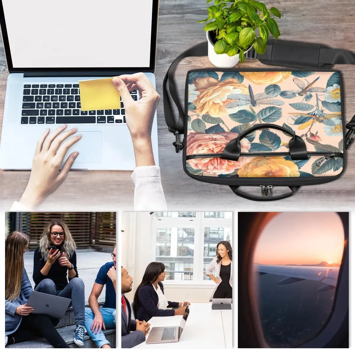 Laptop Shoulder Bag for 13-15 Inch Waterproof Laptop Sleeve Case Bag Slim Computer Carry Case Computer Cases for Laptops
