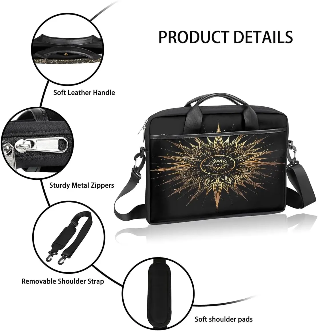 Laptop Shoulder Bag for 13-15 Inch Waterproof Laptop Sleeve Case Bag Slim Computer Carry Case Computer Cases for Laptops