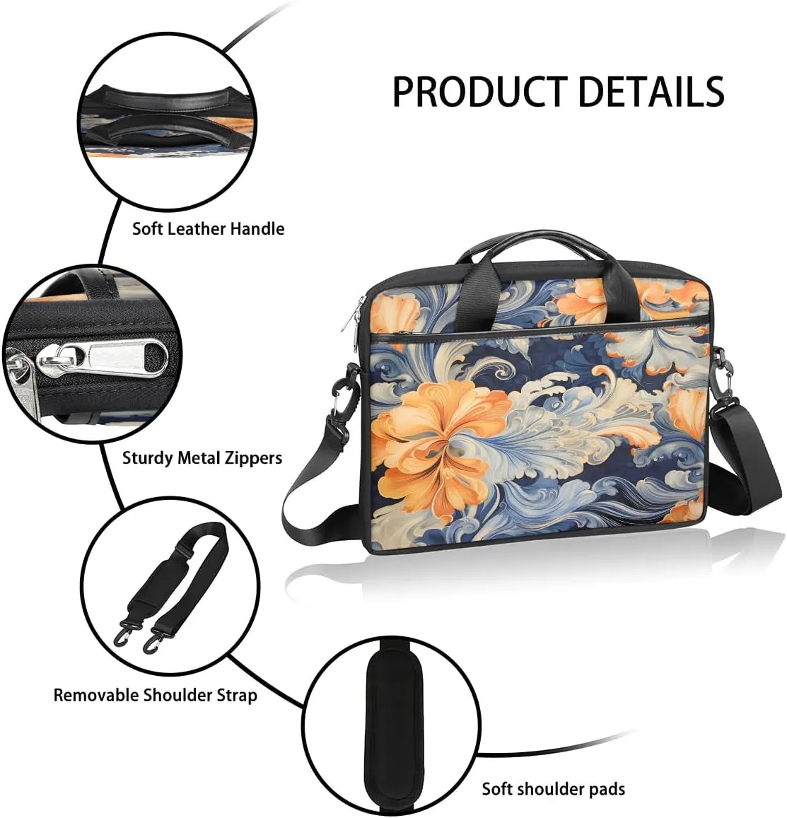 Laptop Shoulder Bag for 13-15 Inch Waterproof Laptop Sleeve Case Bag Slim Computer Carry Case Computer Cases for Laptops